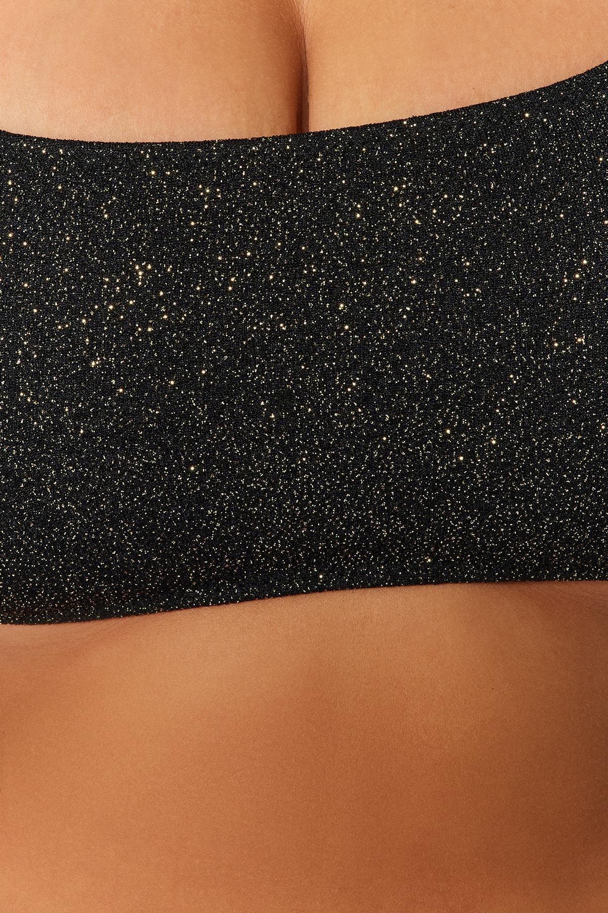 Black Textured Plus Size Bikini Top, , large image number 2