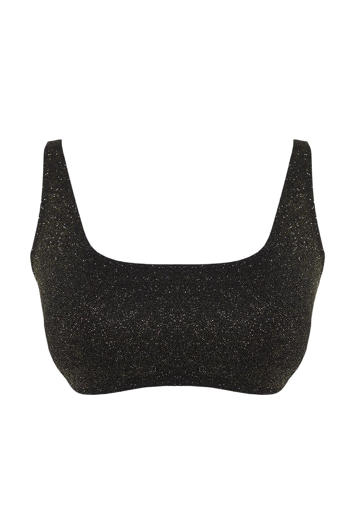 Black Textured Plus Size Bikini Top, , large image number 5