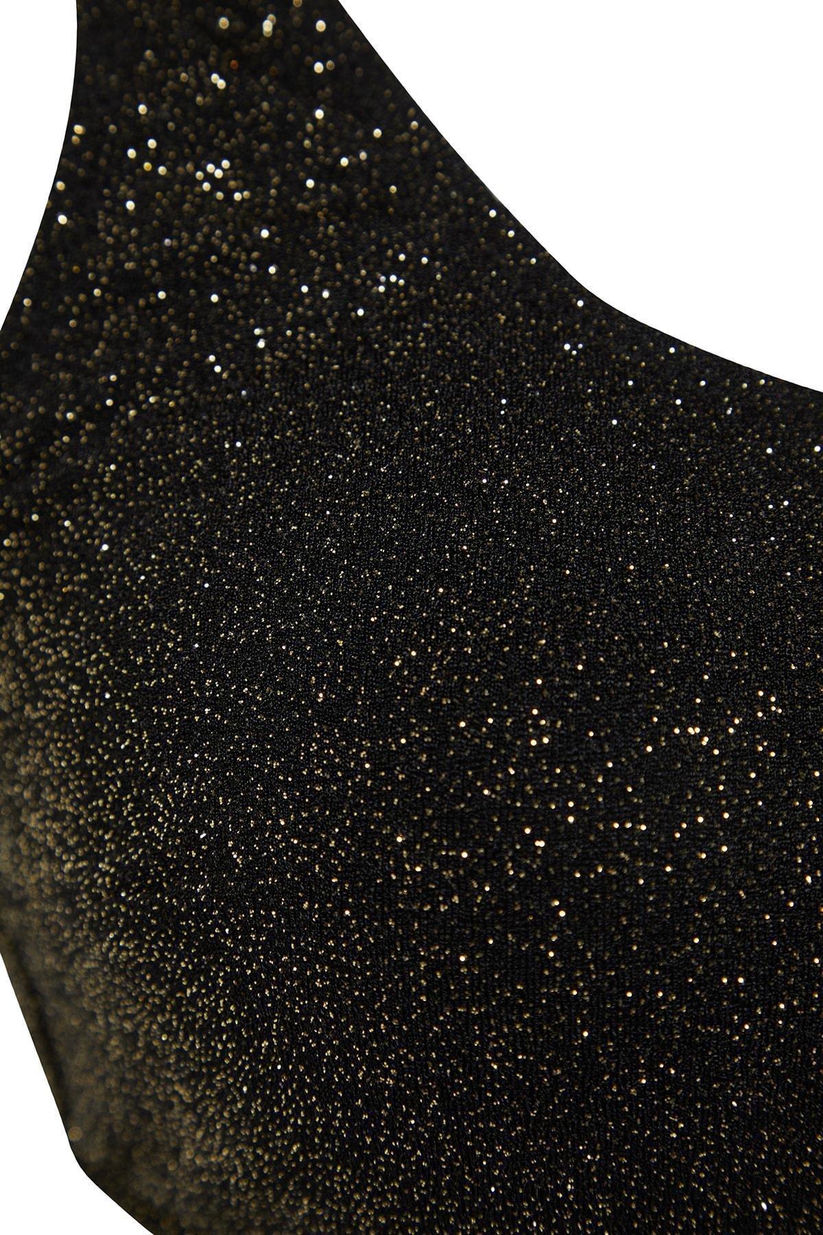 Black Textured Plus Size Bikini Top, , large image number 6