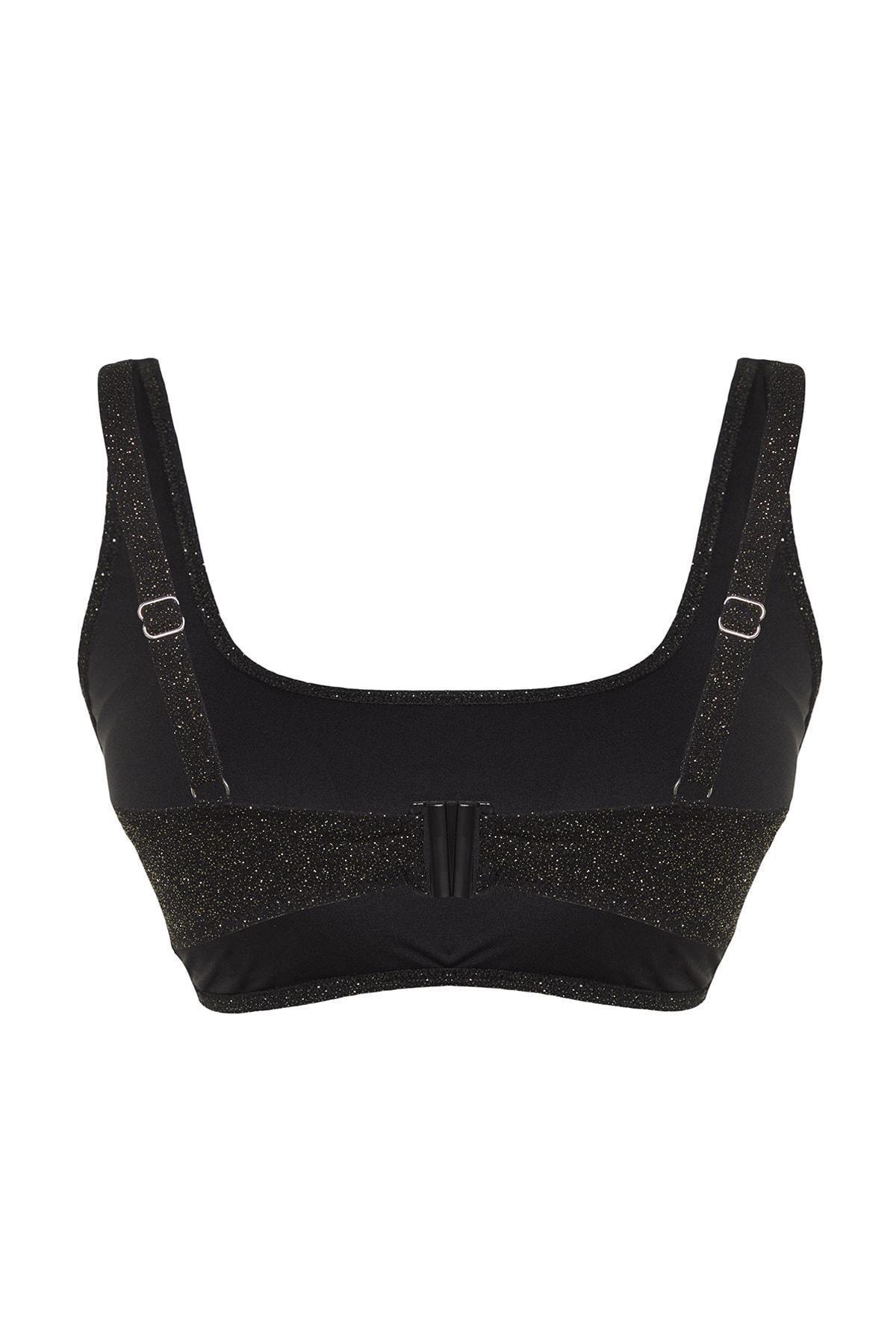 Black Textured Plus Size Bikini Top, , large image number 7