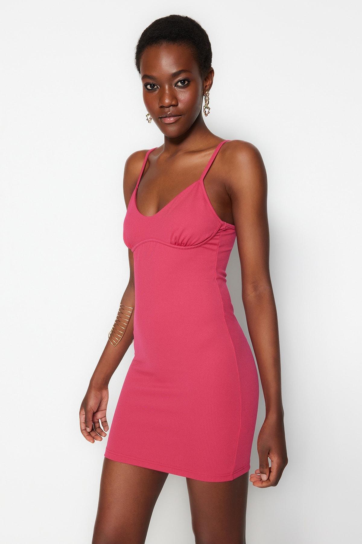 Pink Sweetheart Neckline Bodycon Dress, , large image number 2