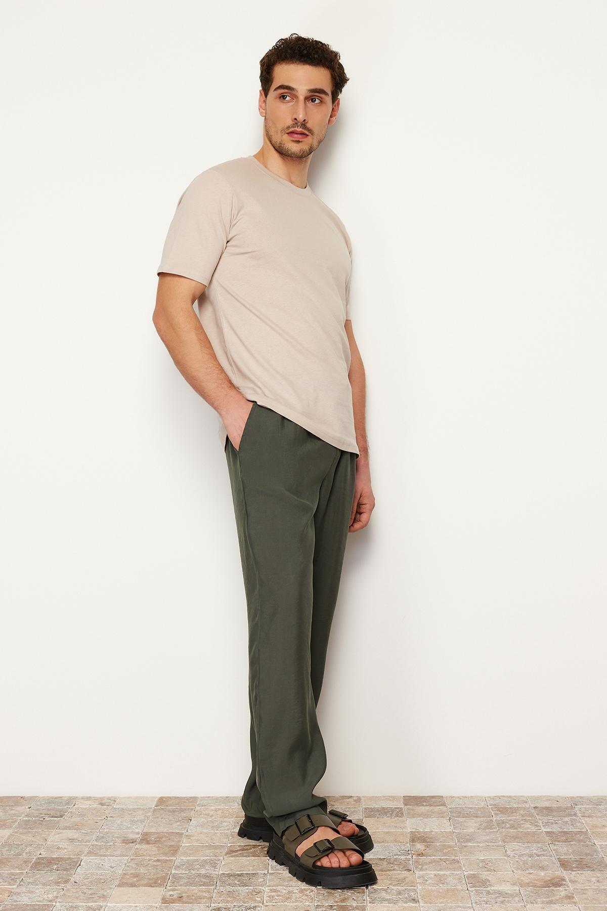 Beige Slim Fit Cotton T-Shirt, , large image number 1