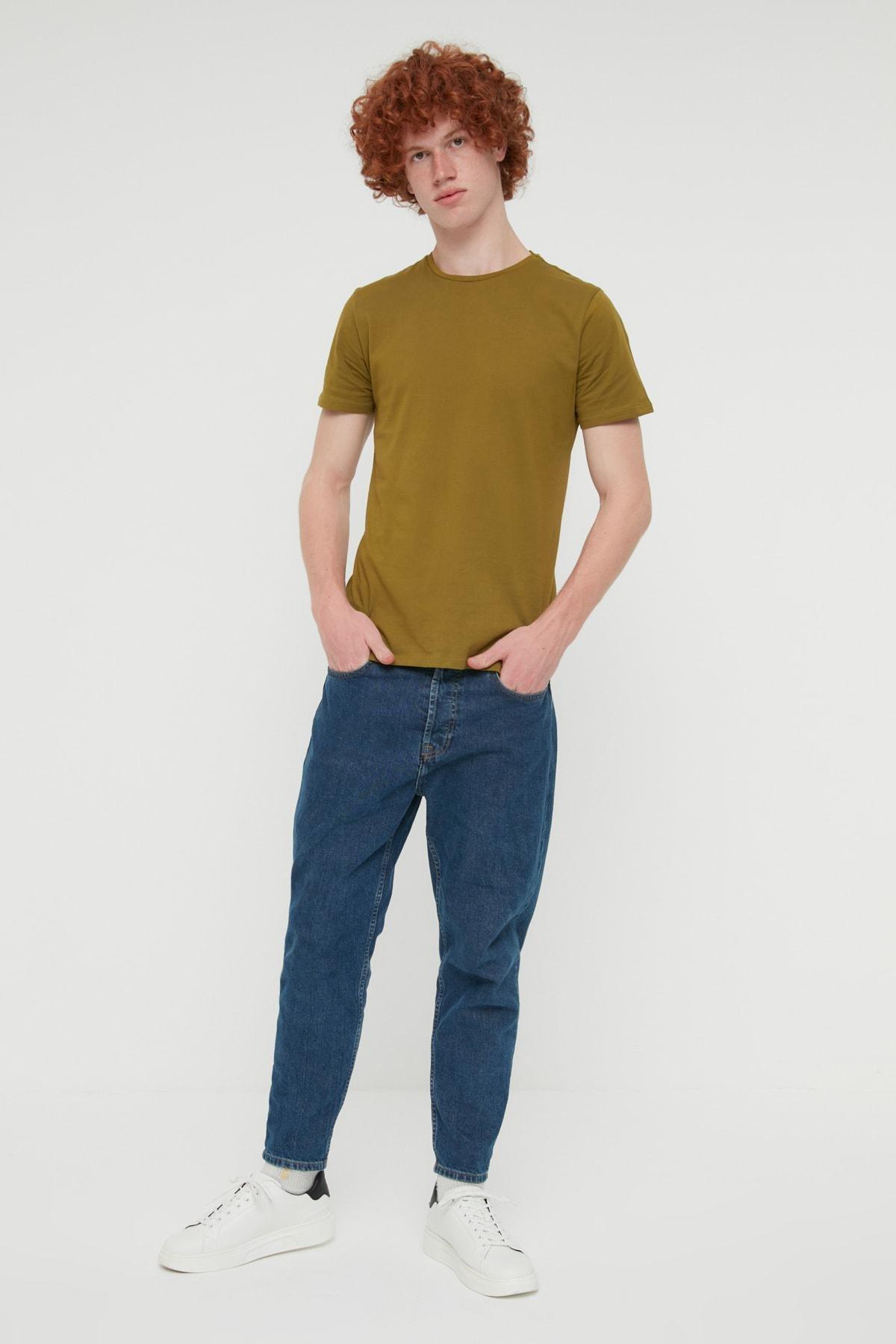 Navy Crew Neck Slim T-Shirt, , large image number 6
