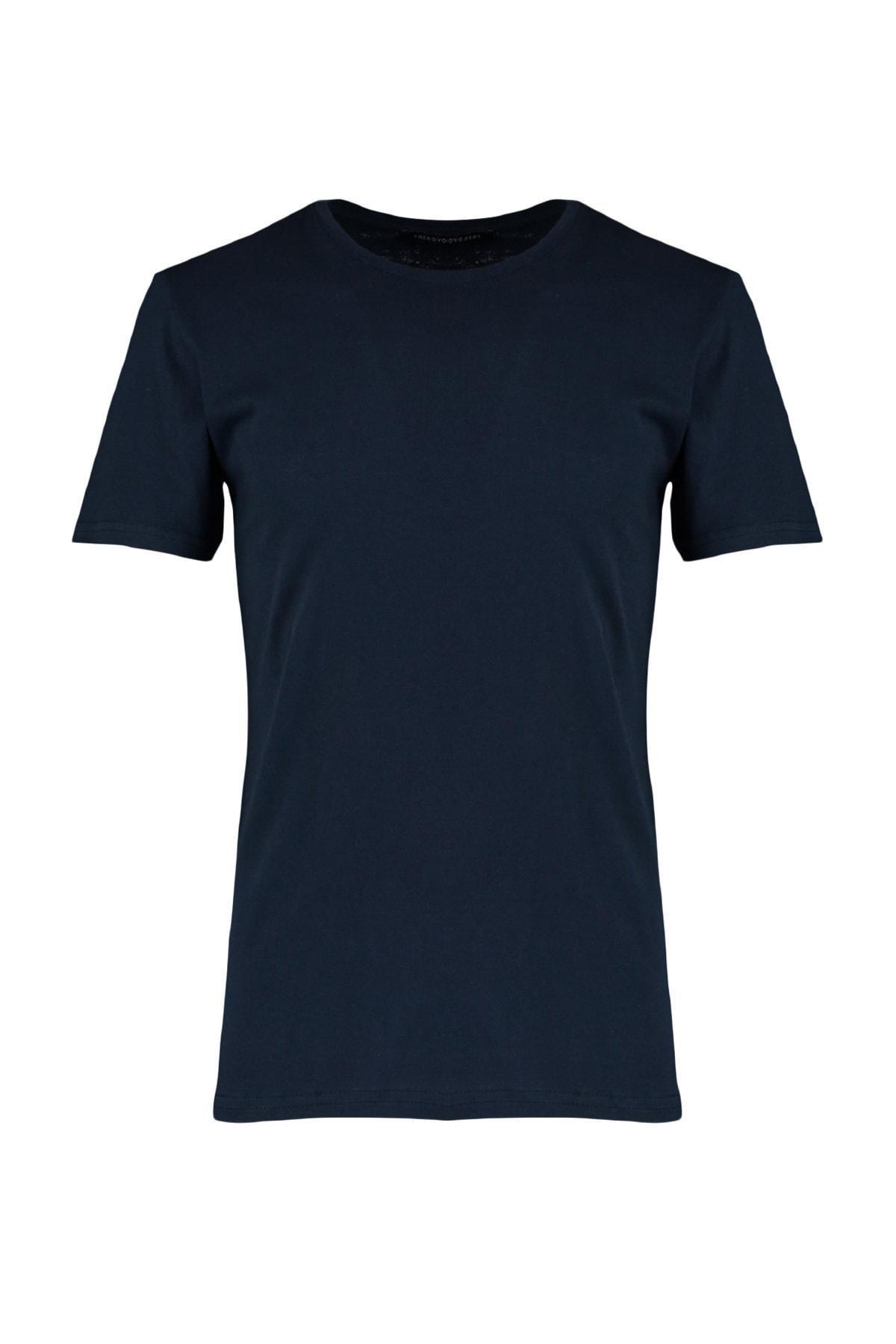 Navy Crew Neck Slim T-Shirt, , large image number 9