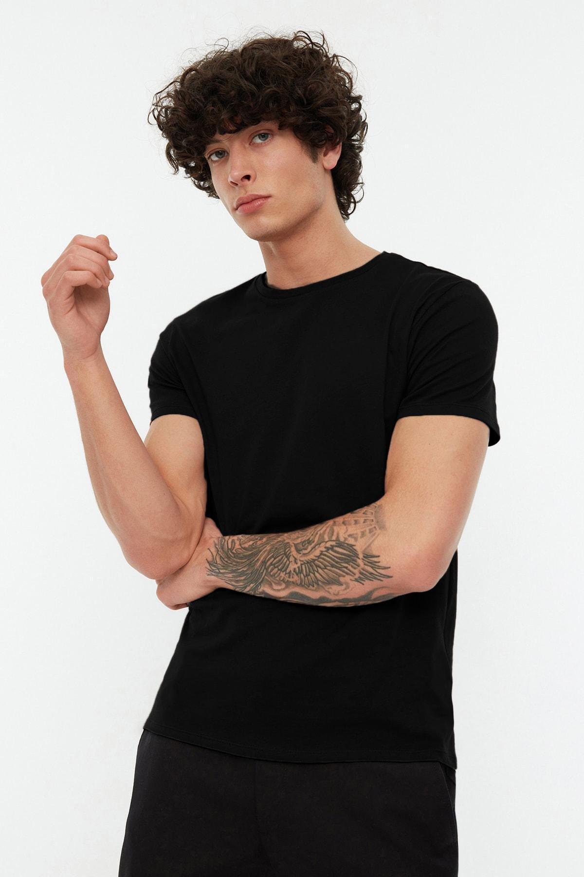 Black Slim T-Shirt, , large image number 0