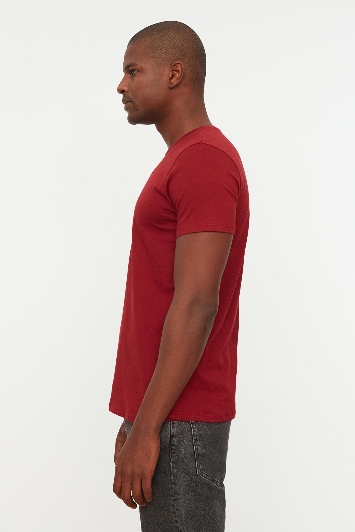 Burgundy Basic Slim T-Shirt, , large image number 6