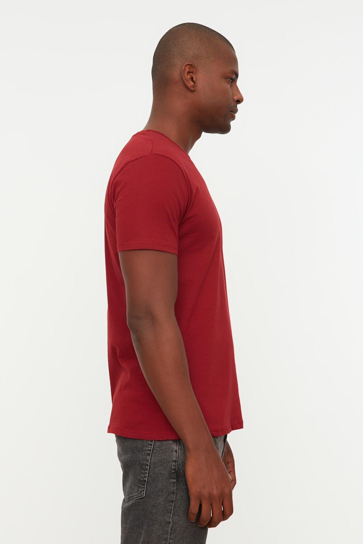 Burgundy Basic Slim T-Shirt, , large image number 8