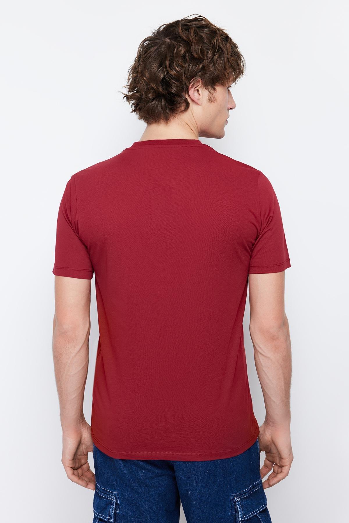 Burgundy Basic Slim T-Shirt, , large image number 9