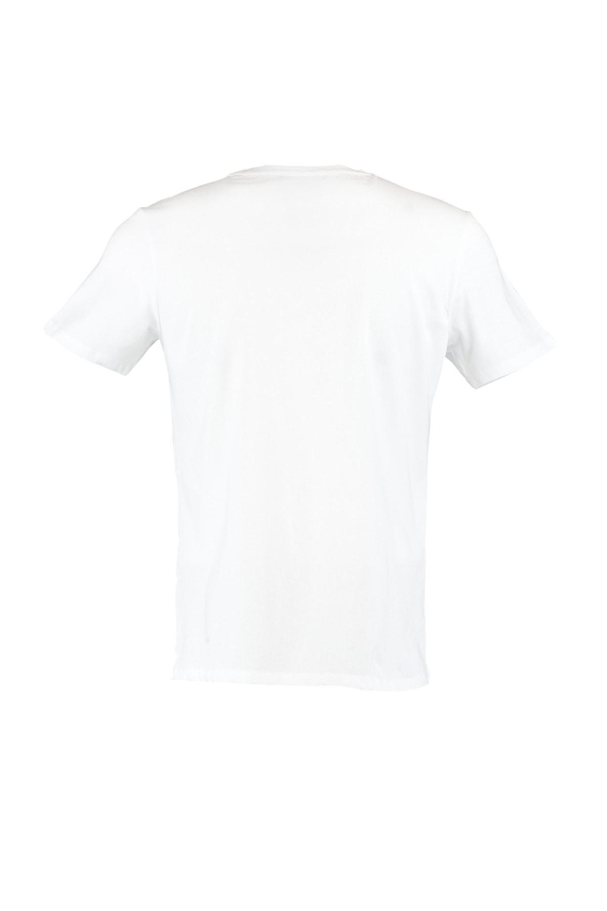 White Slim V Neck Tshirt, , large image number 5