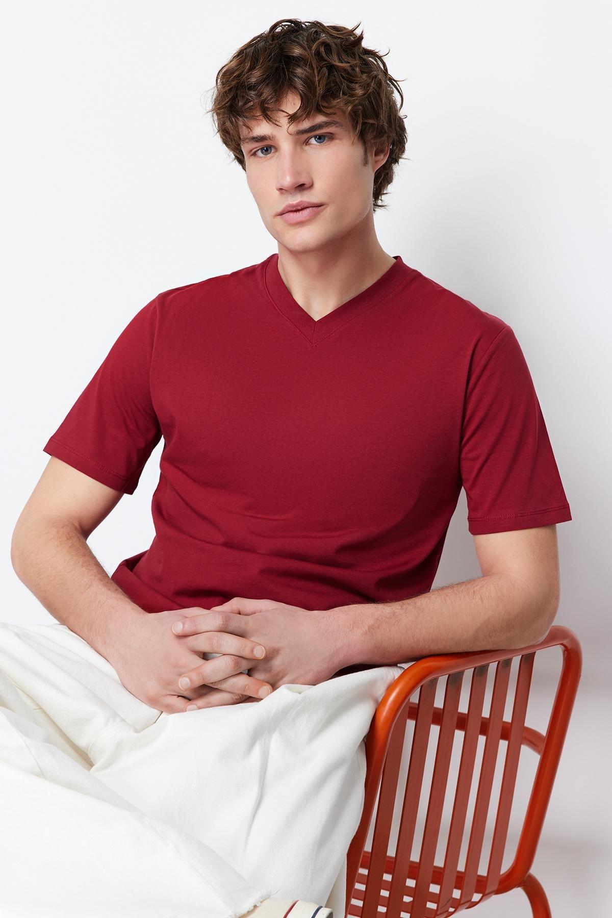 Burgundy Slim T-Shirt, , large image number 1