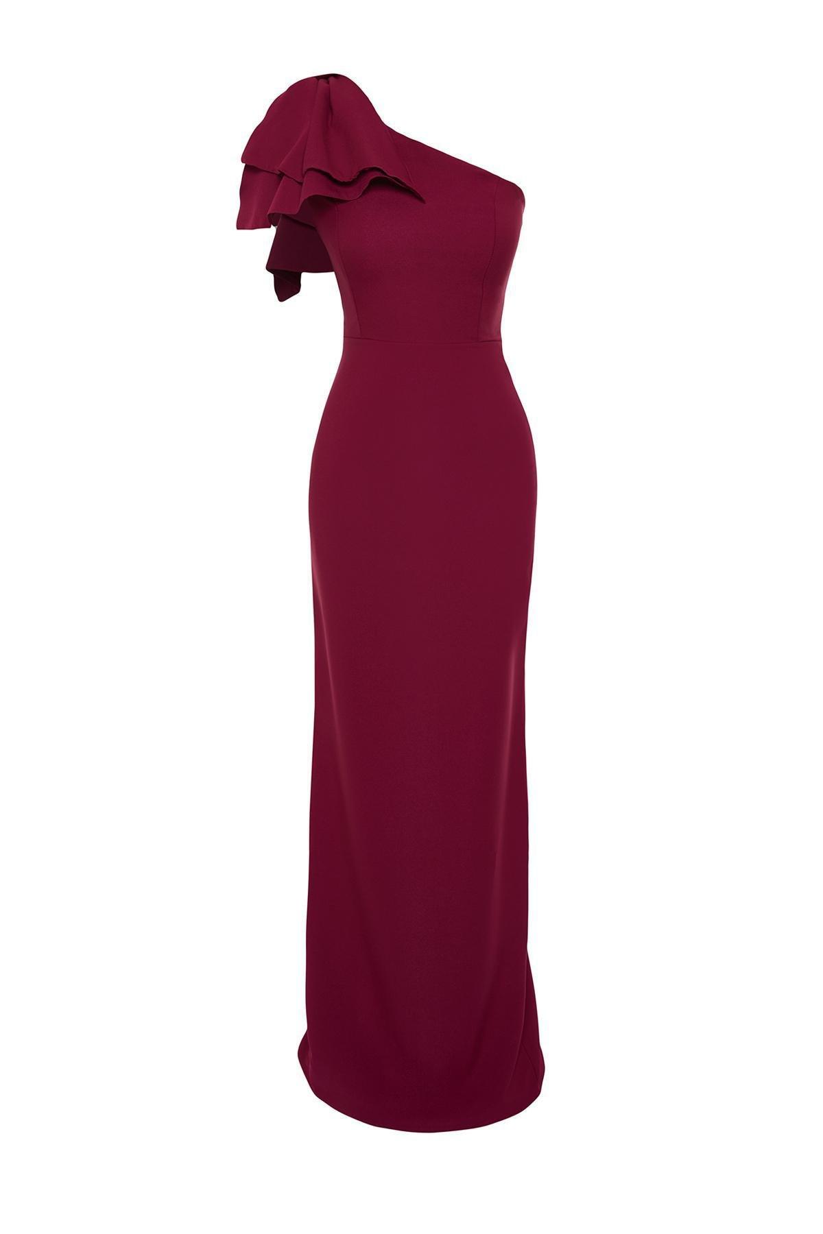 Burgundy Fitted Occasionwear Dress, , large image number 5