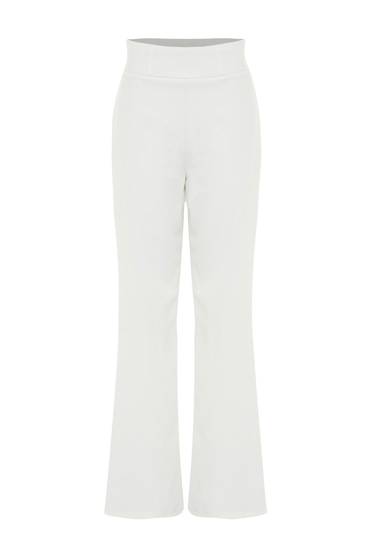 White High Waist Wide Leg Pants, , large image number 6