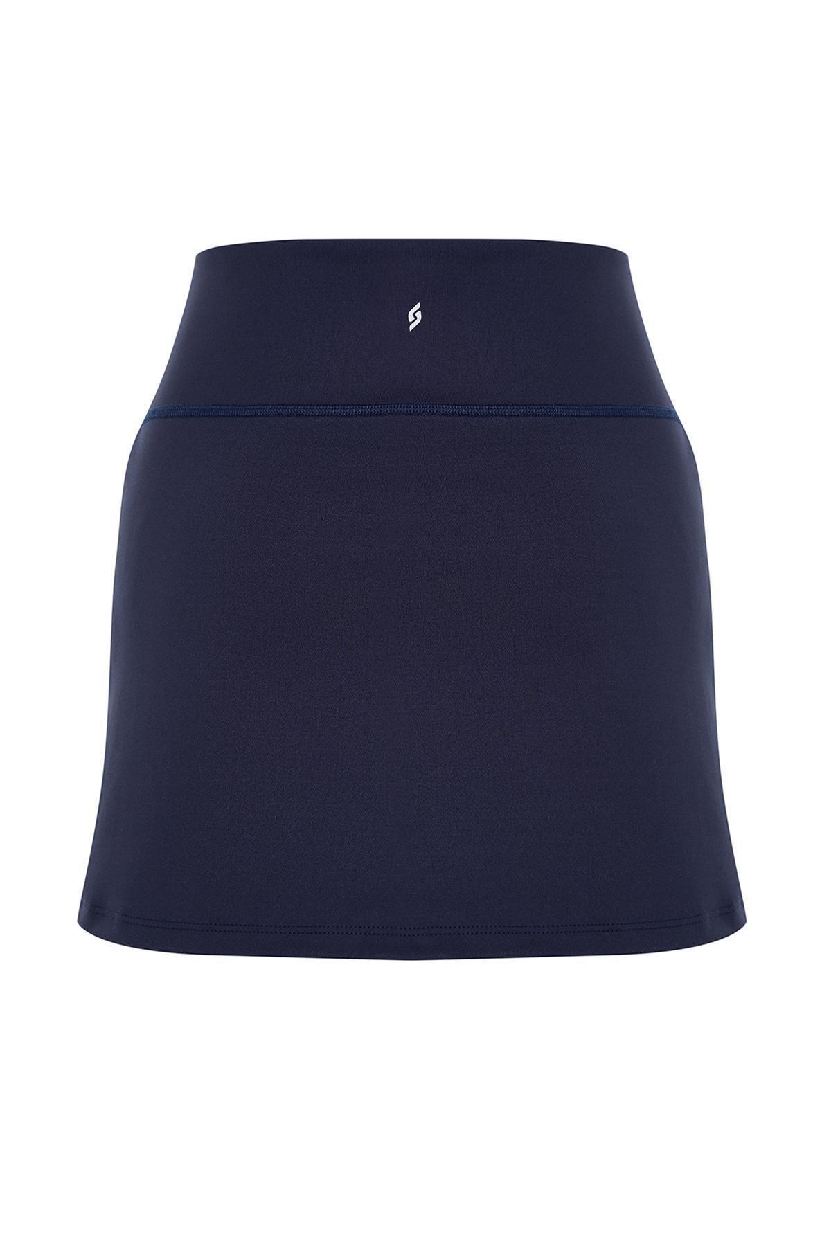 Navy Printed Knitted Sports Skirt, , large image number 3