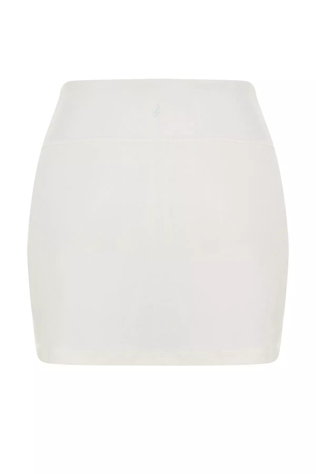 White High Waist Shorts, Ecru, large image number 6