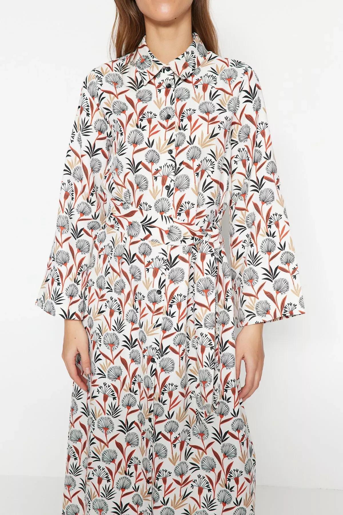 Multicolour Tropical Shirt Dress, , large image number 1