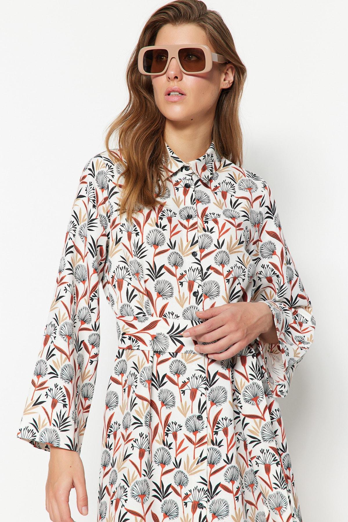 Multicolour Tropical Shirt Dress, , large image number 3