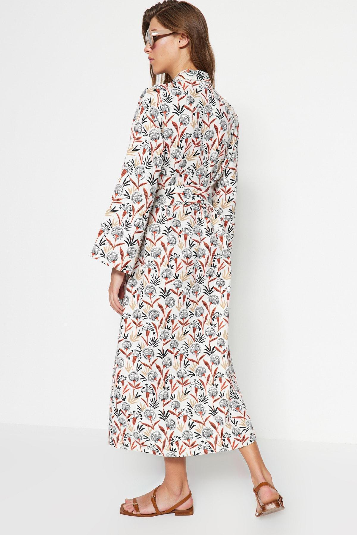 Multicolour Tropical Shirt Dress, , large image number 4