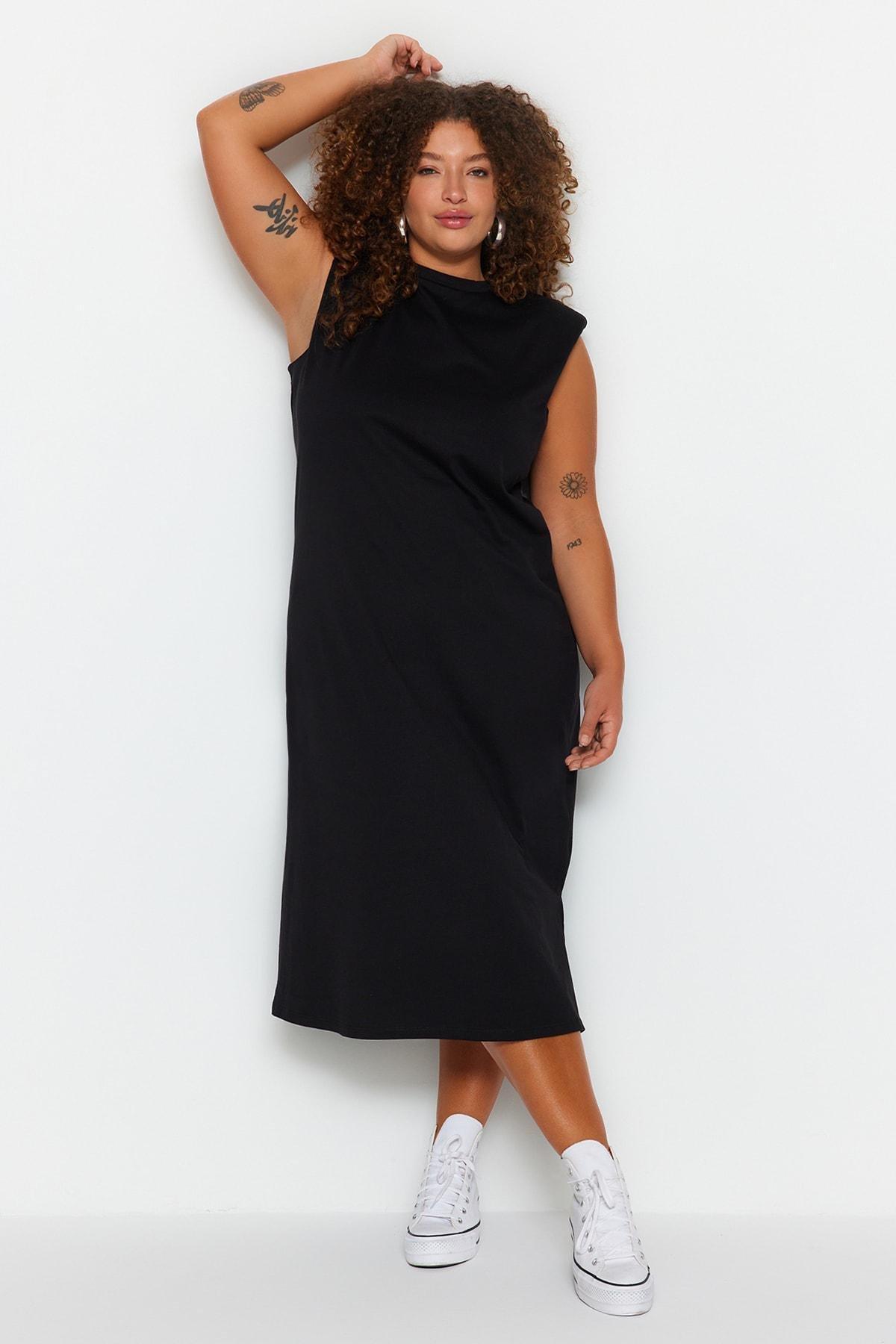 Black Shift Plus Size Dress, , large image number 1
