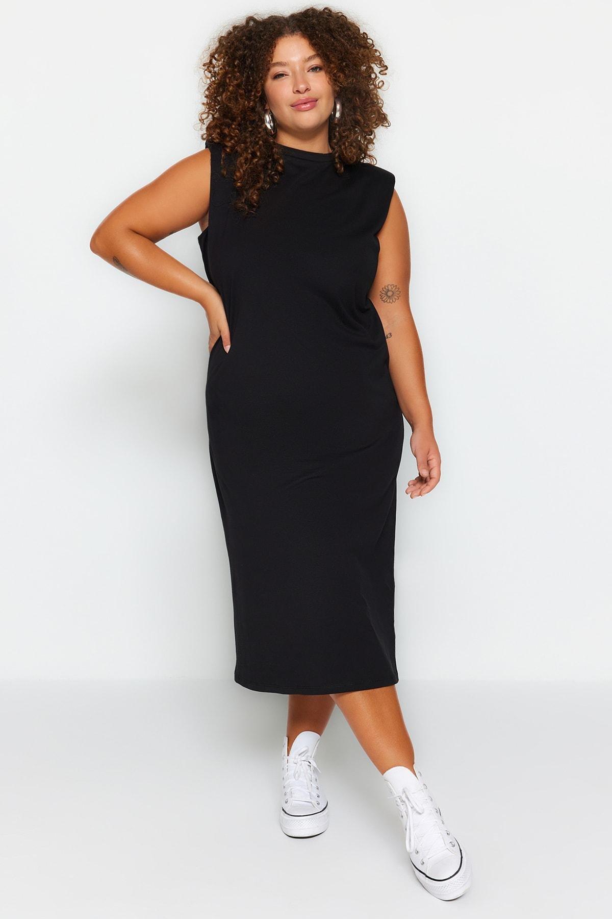 Black Shift Plus Size Dress, , large image number 3