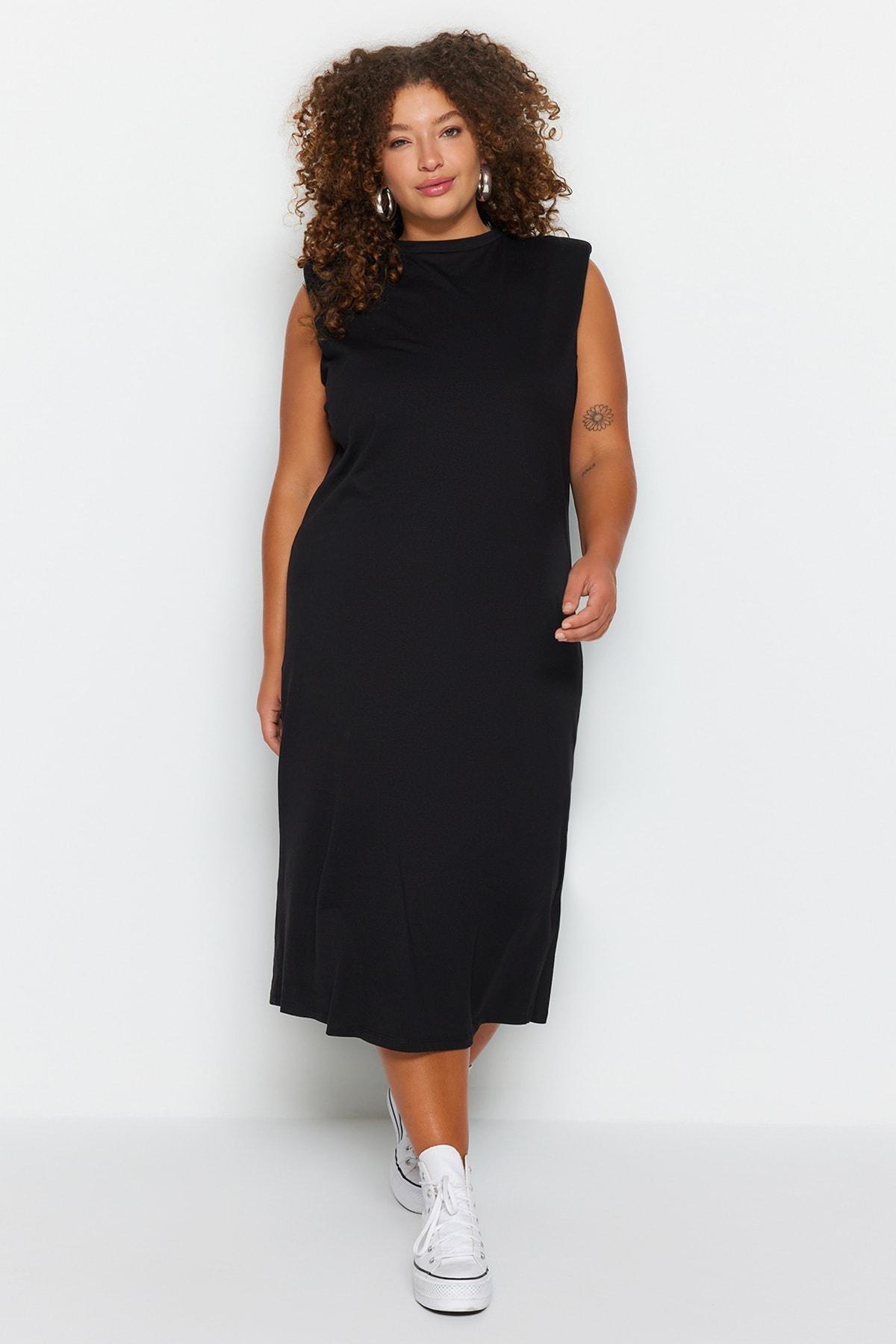 Black Shift Plus Size Dress, , large image number 4