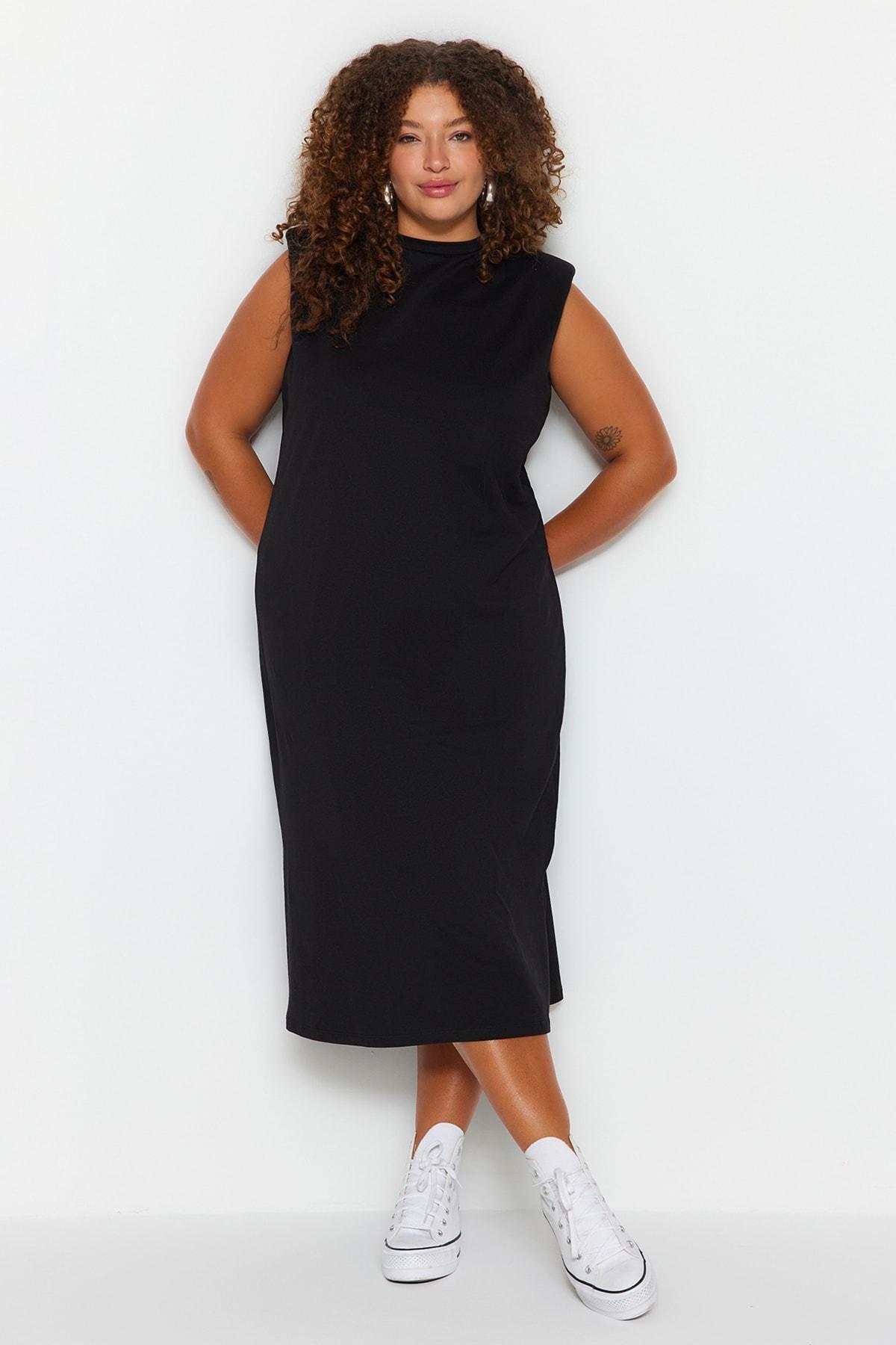 Black Shift Plus Size Dress, , large image number 5