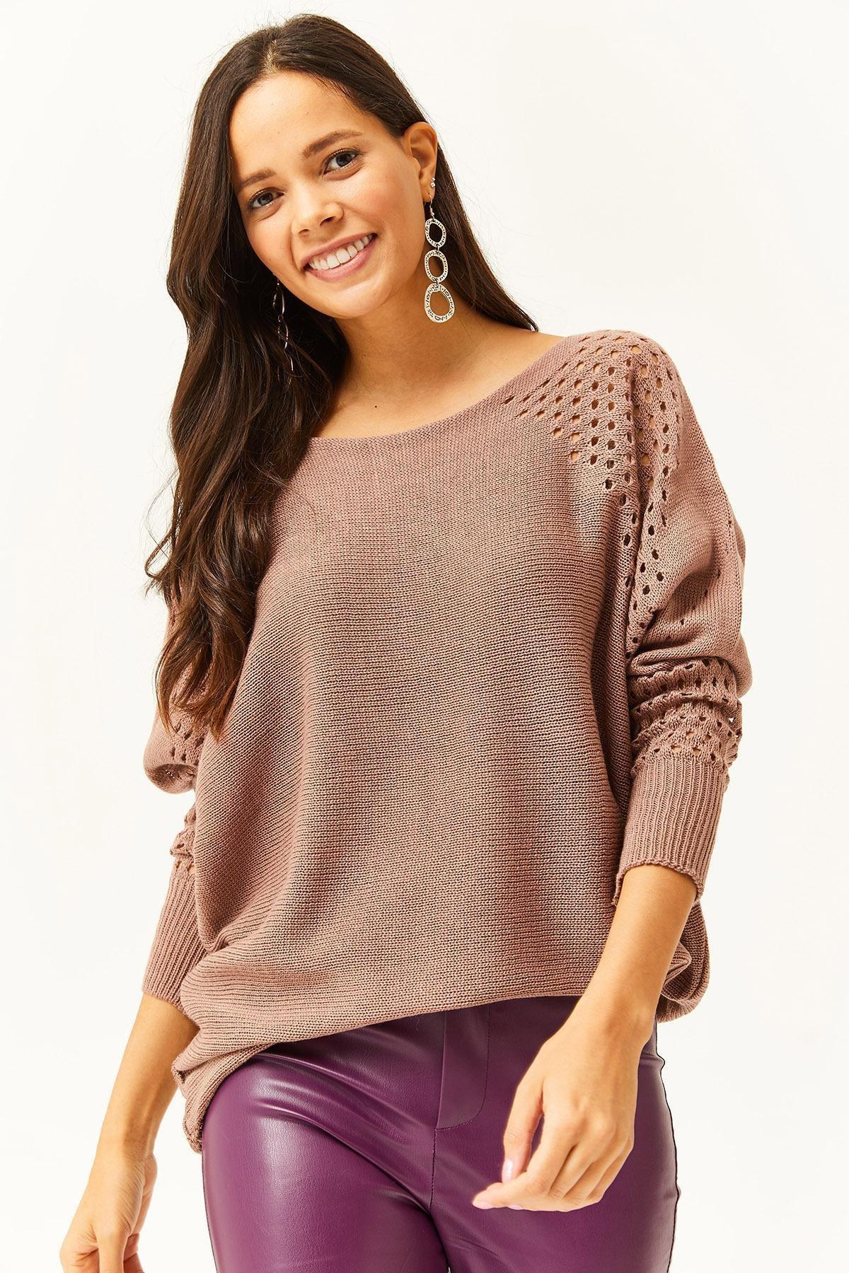 Pale Pink Textured Oversized Sweater, C101_1633, large image number 1