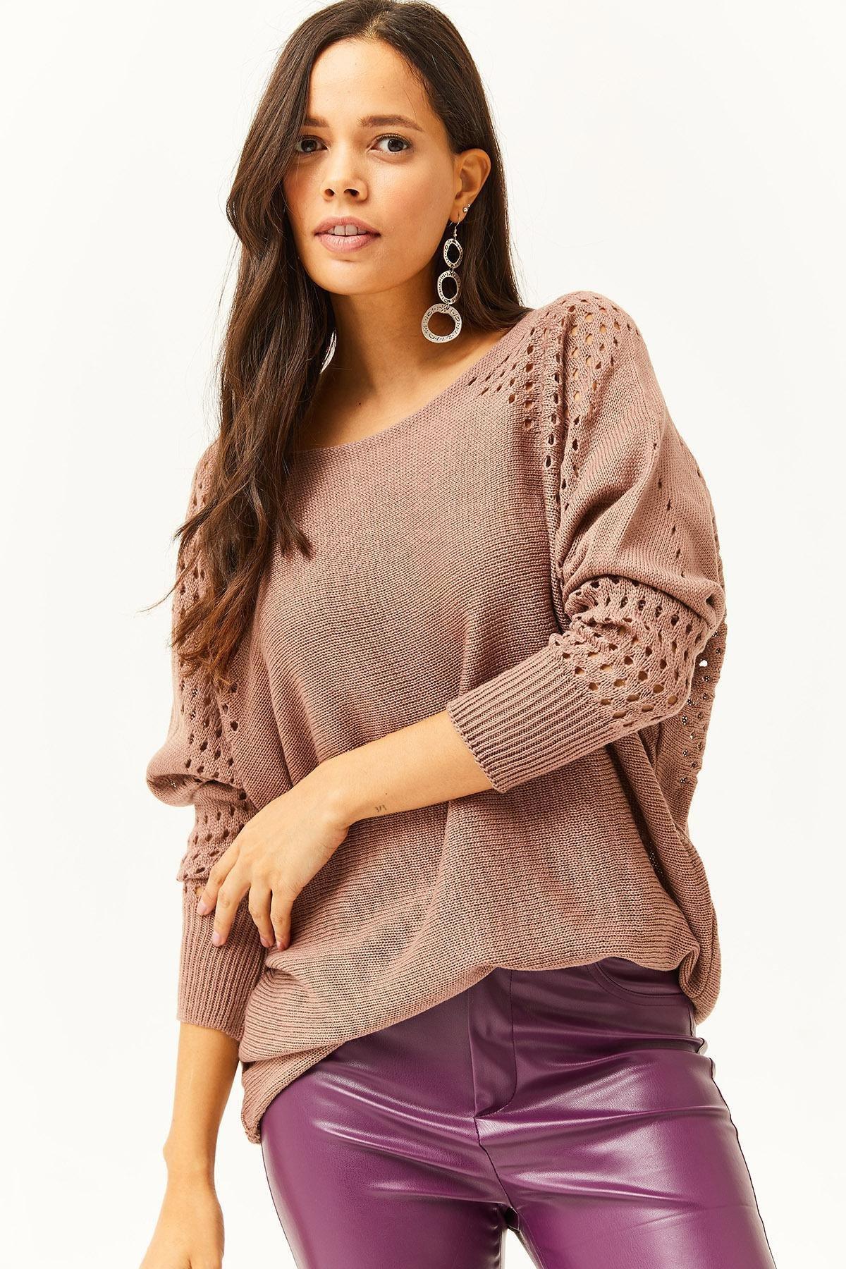 Pale Pink Textured Oversized Sweater, C101_1633, large image number 2