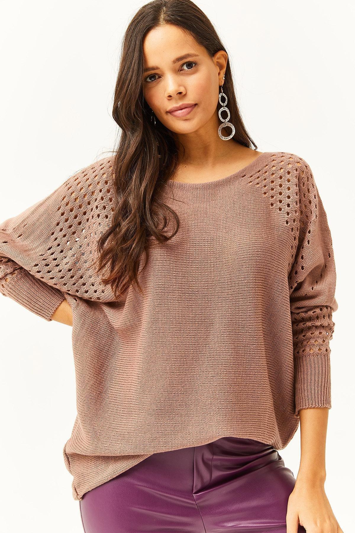 Pale Pink Textured Oversized Sweater, C101_1633, large image number 4