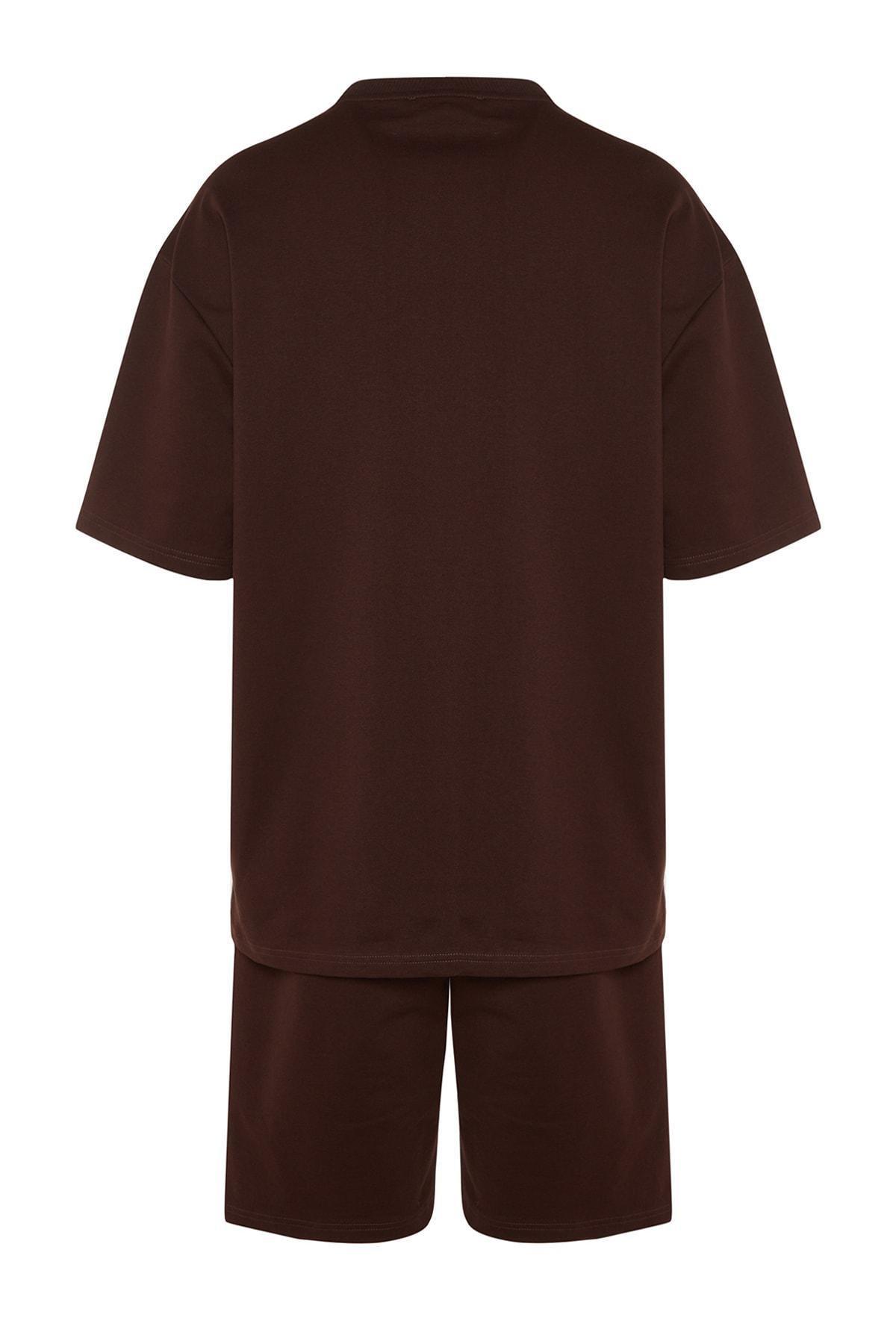 Trendyol - Brown Printed Sweatsuit