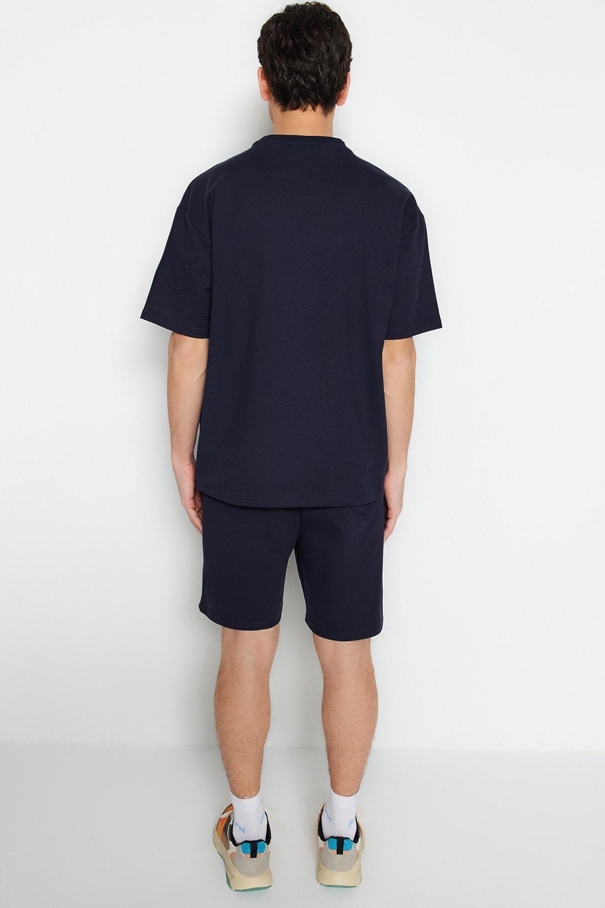 Navy Printed Sweatsuit, , large image number 4