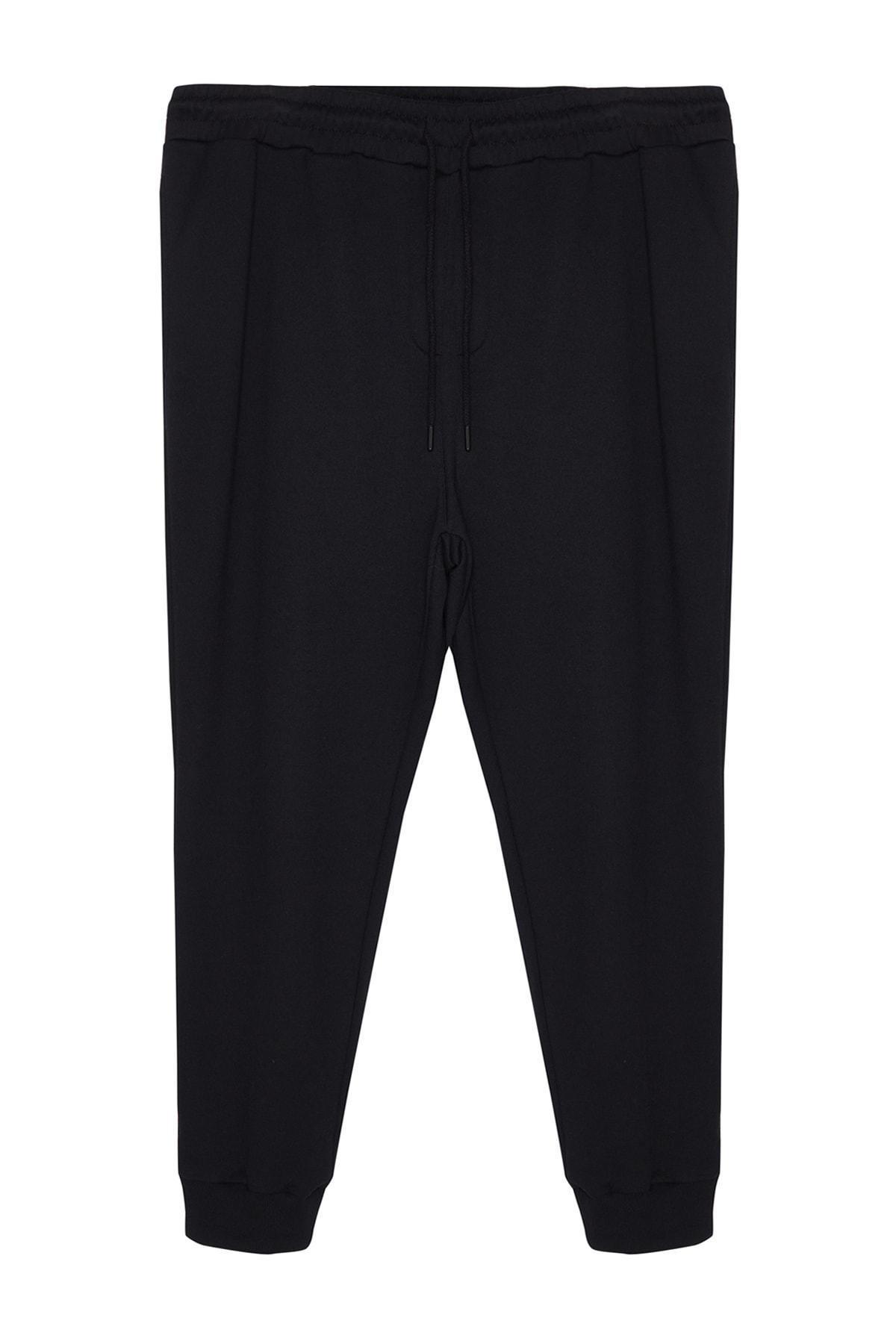 Black Elastic Leg Plus Size Sweatpants, , large image number 5