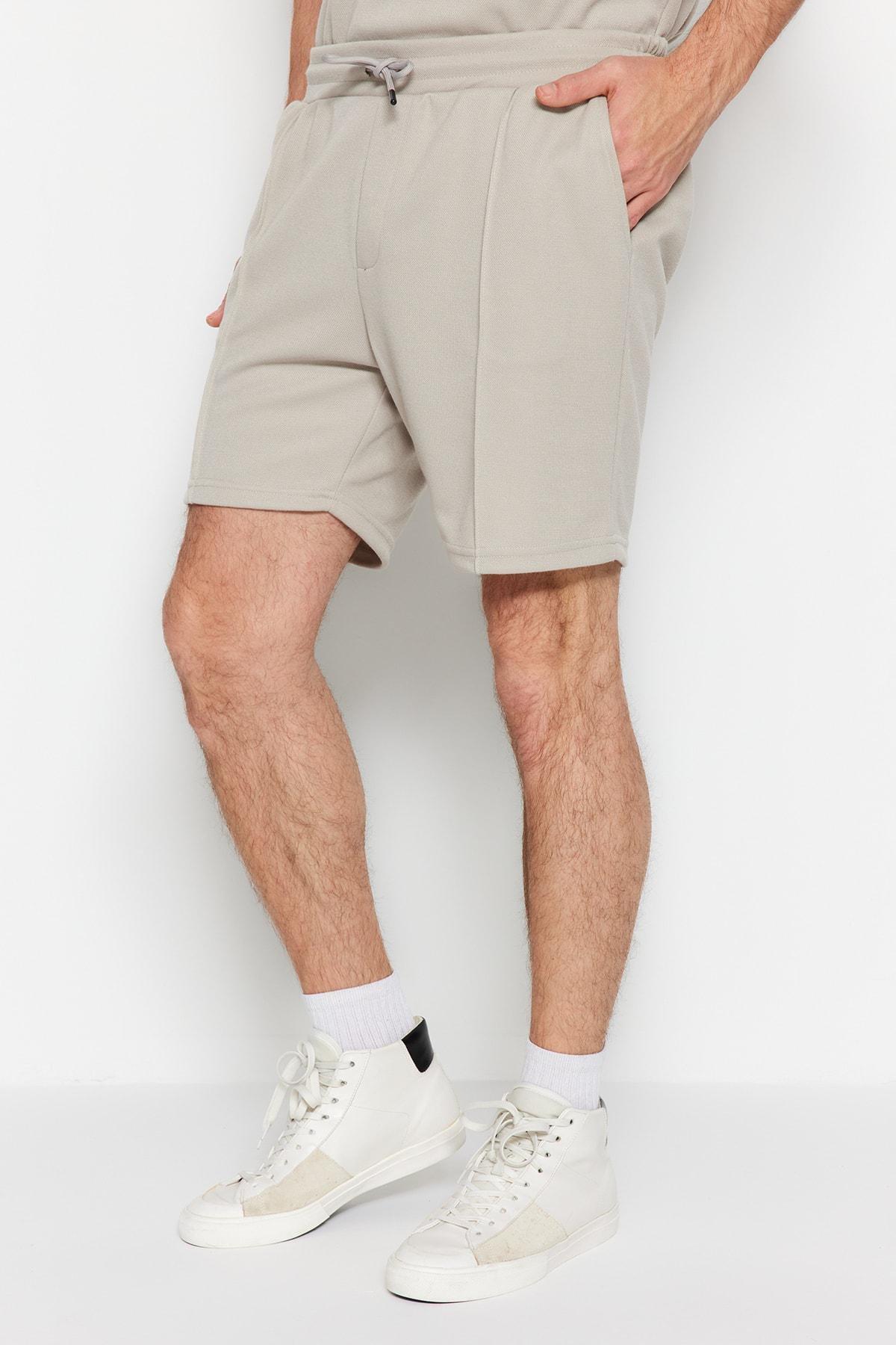 شورت بقصة مستقيمة بخصر متوسط الارتفاع، رمادي, , large image number 1