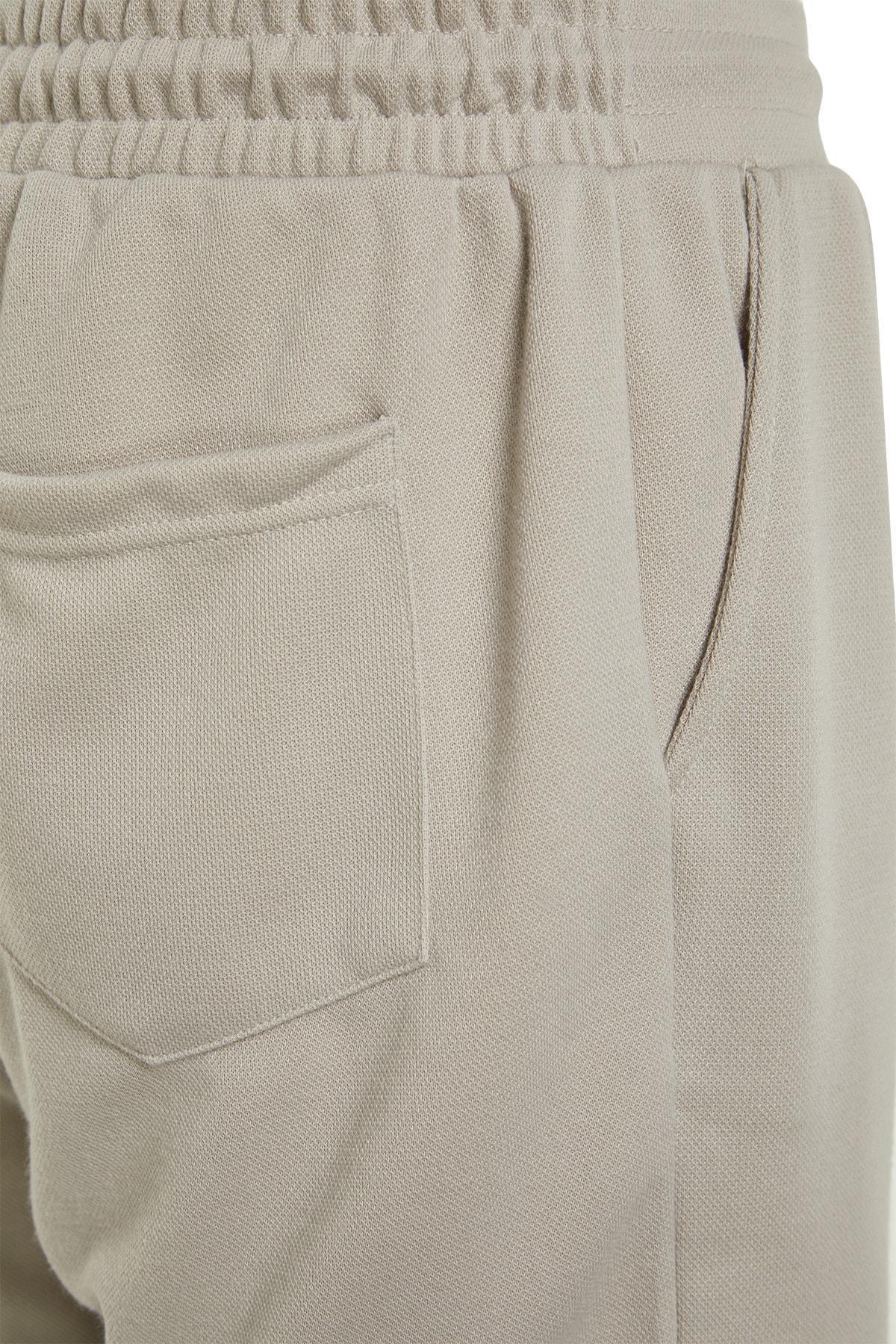 Gray Straight Mid Waist Shorts, , large image number 8