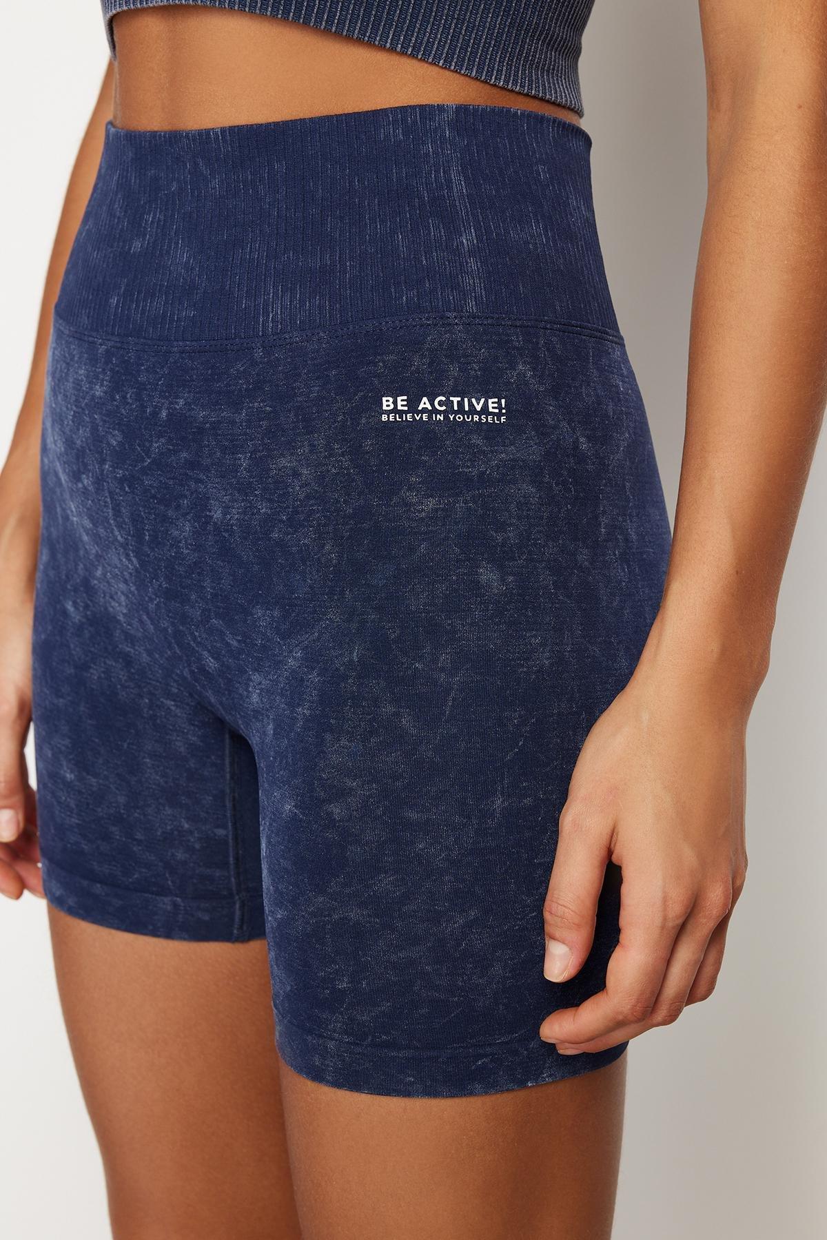 Blue Knitted Sports Short Tights, , large image number 0