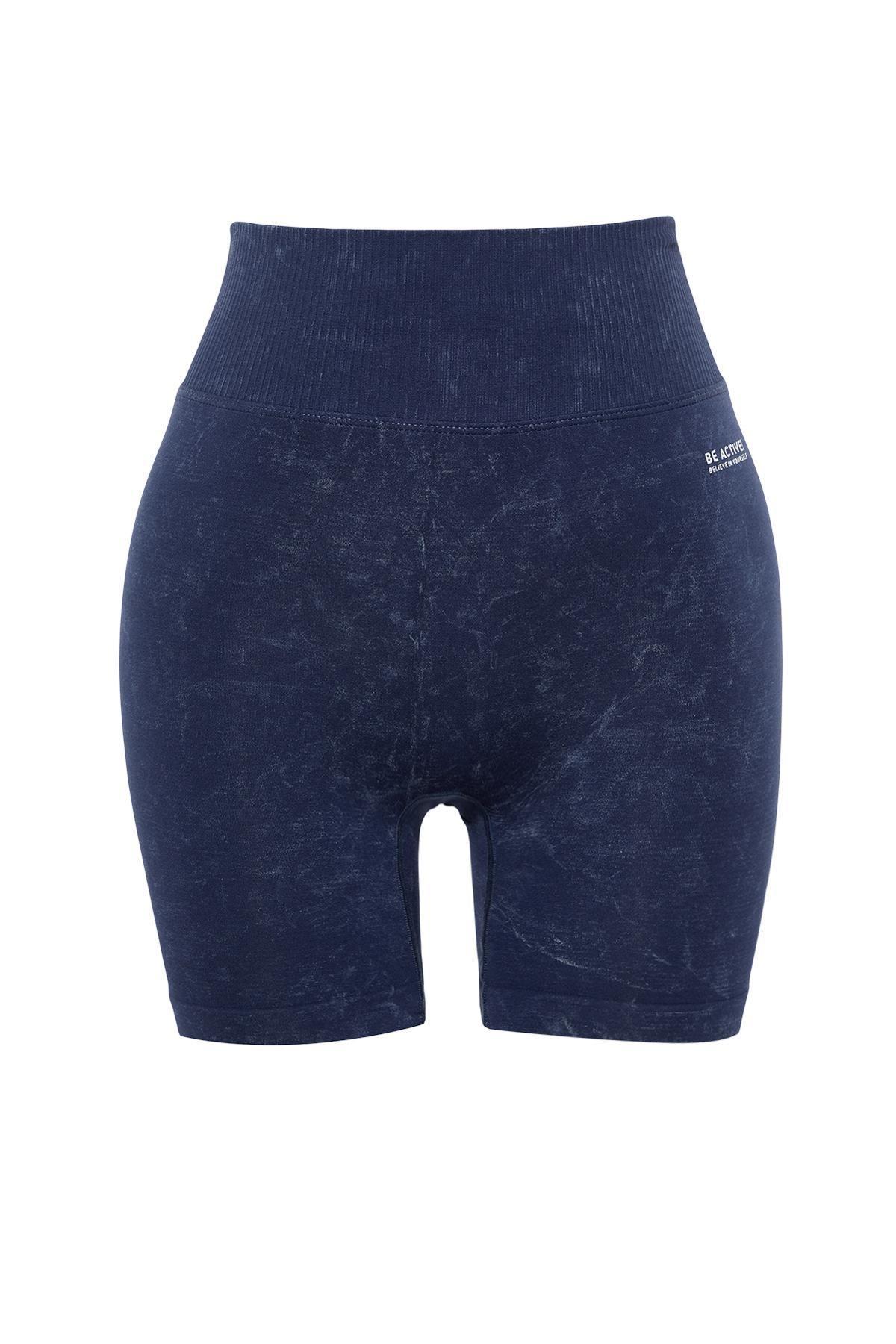 Blue Knitted Sports Short Tights, , large image number 6
