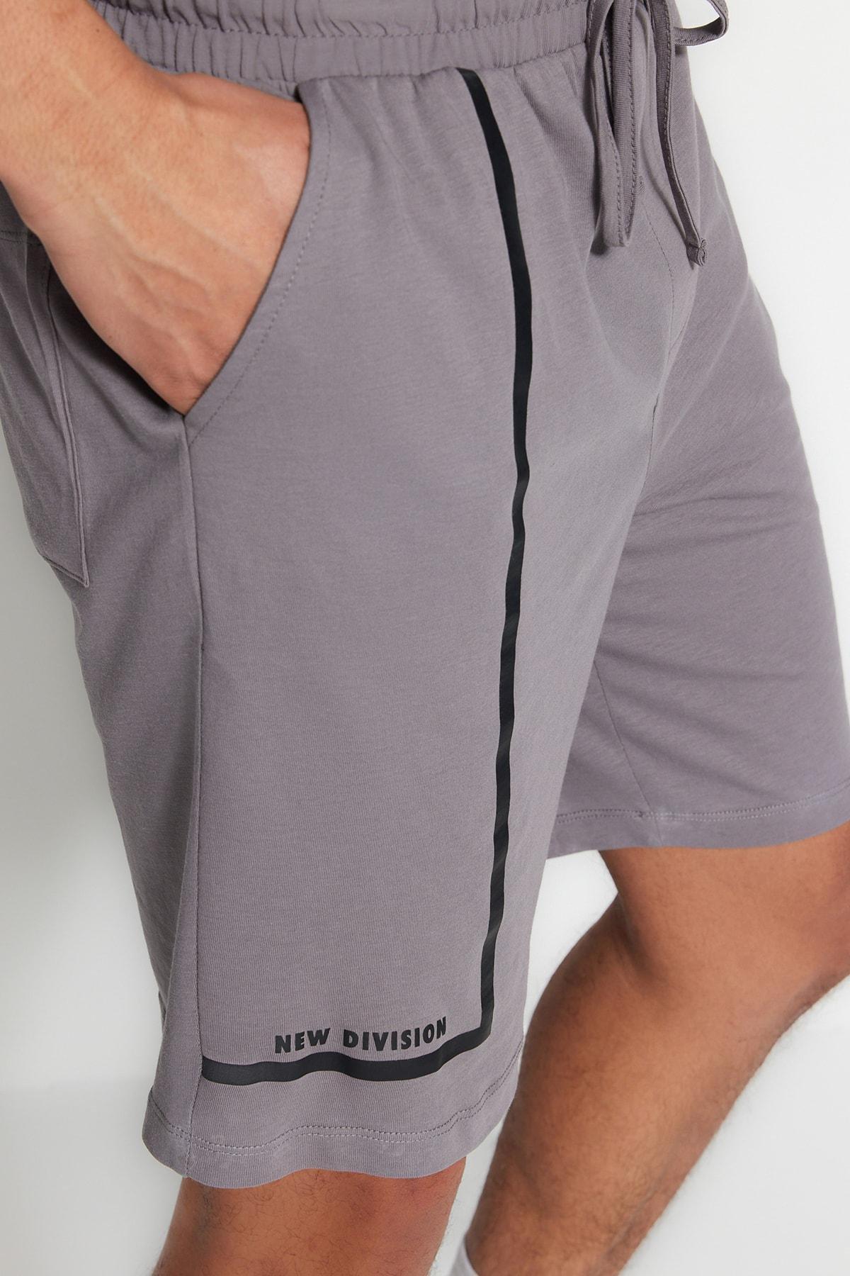 Grey Crew Neck Pajama Set, , large image number 5