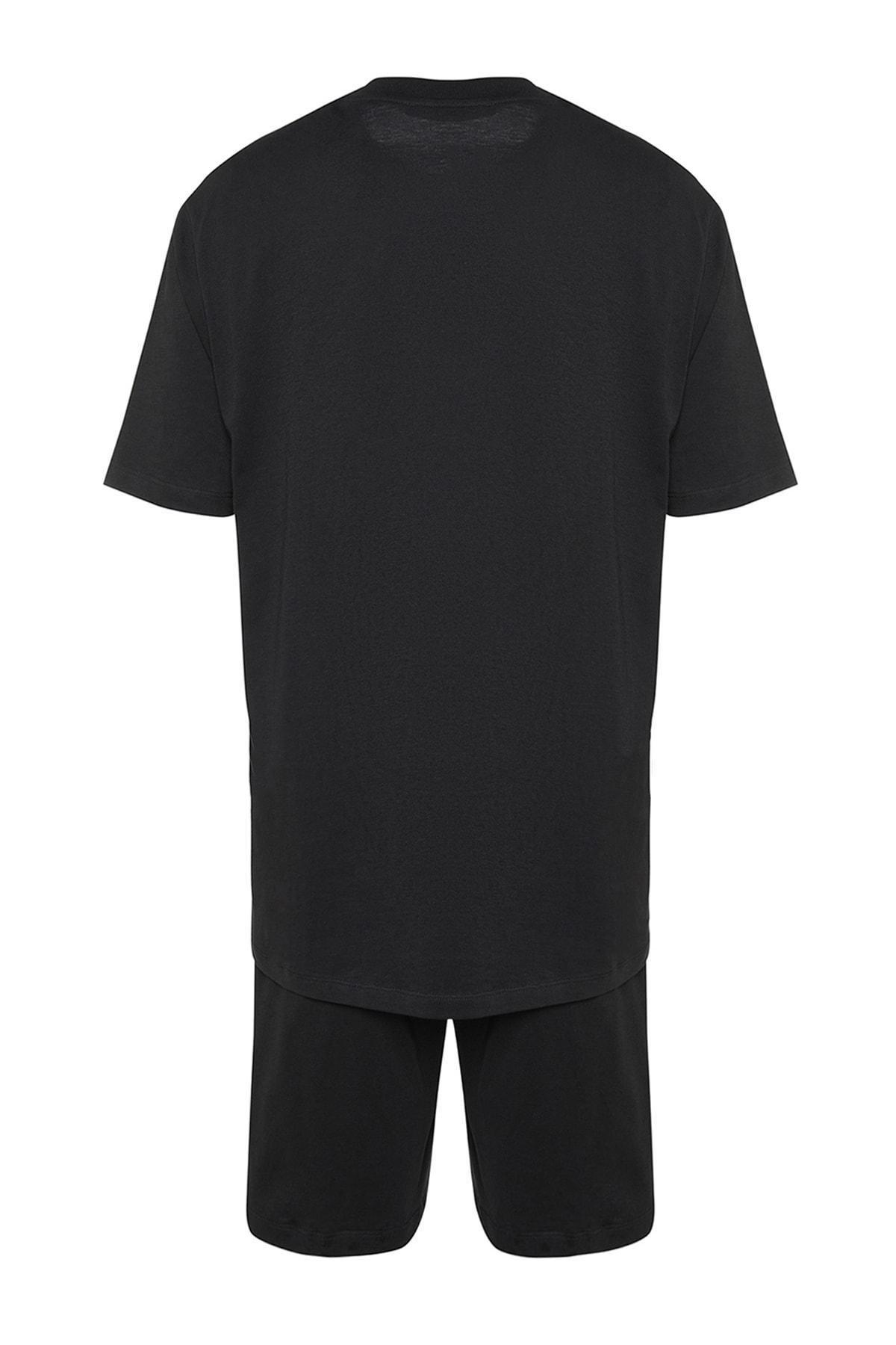 Black Printed Pajama Set, , large image number 7