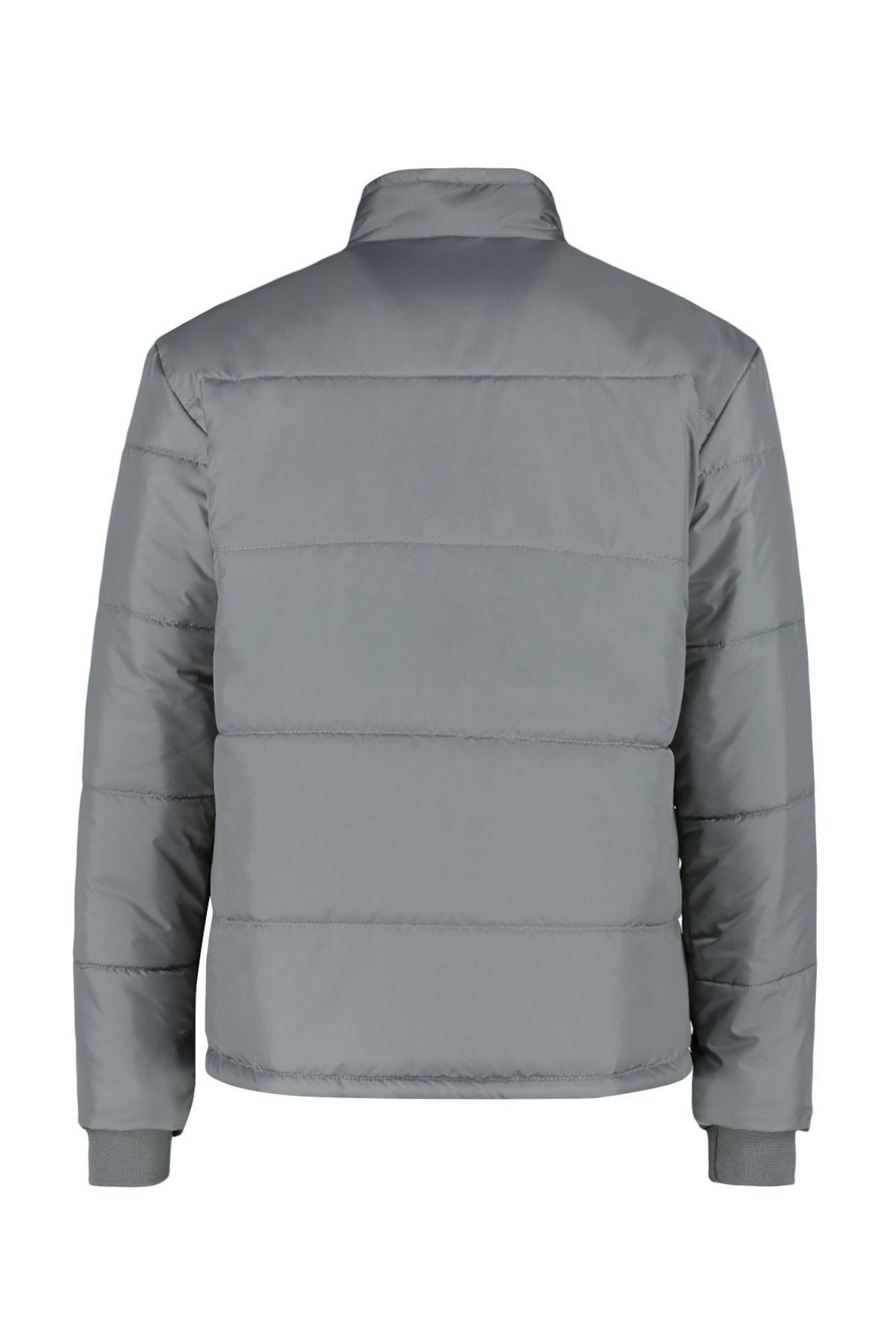 Grey Basic Puffed Jacket, C101_6999, large image number 5
