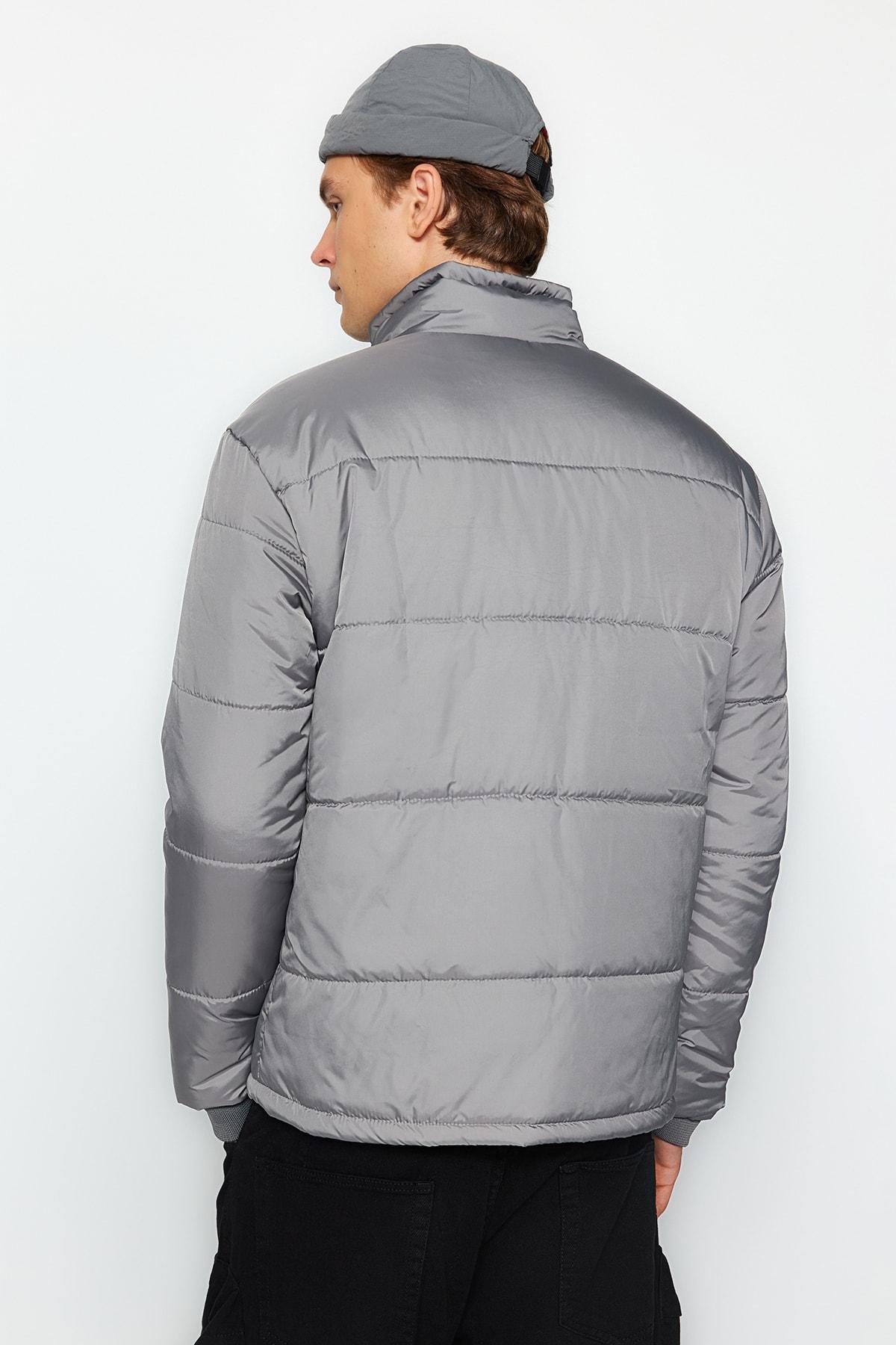Grey Basic Puffed Jacket, C101_6999, large image number 10