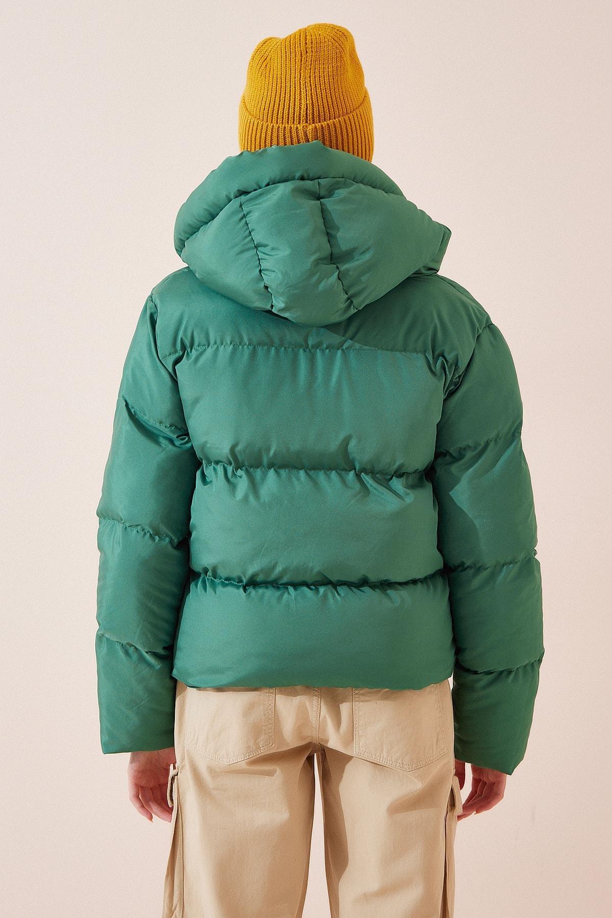 Happiness Istanbul - Green Hooded Inflatable Coat