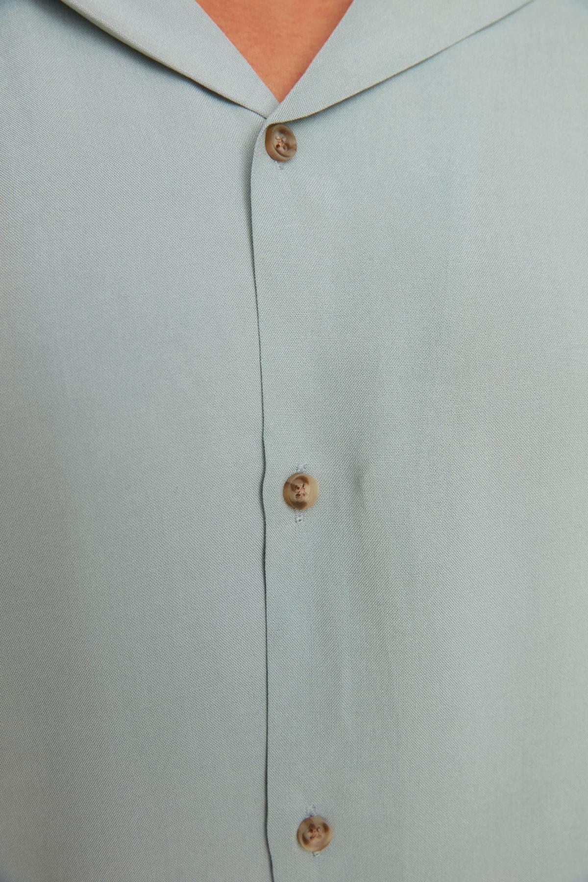 قميص بقصة عادية بياقة مثنية عند الصدر، رمادي, Gray, large image number 3