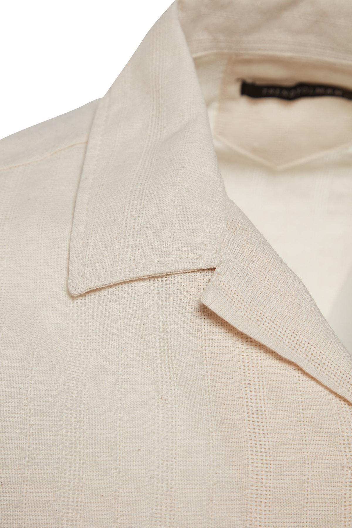 Beige Cotton Collared Shirt, , large image number 6
