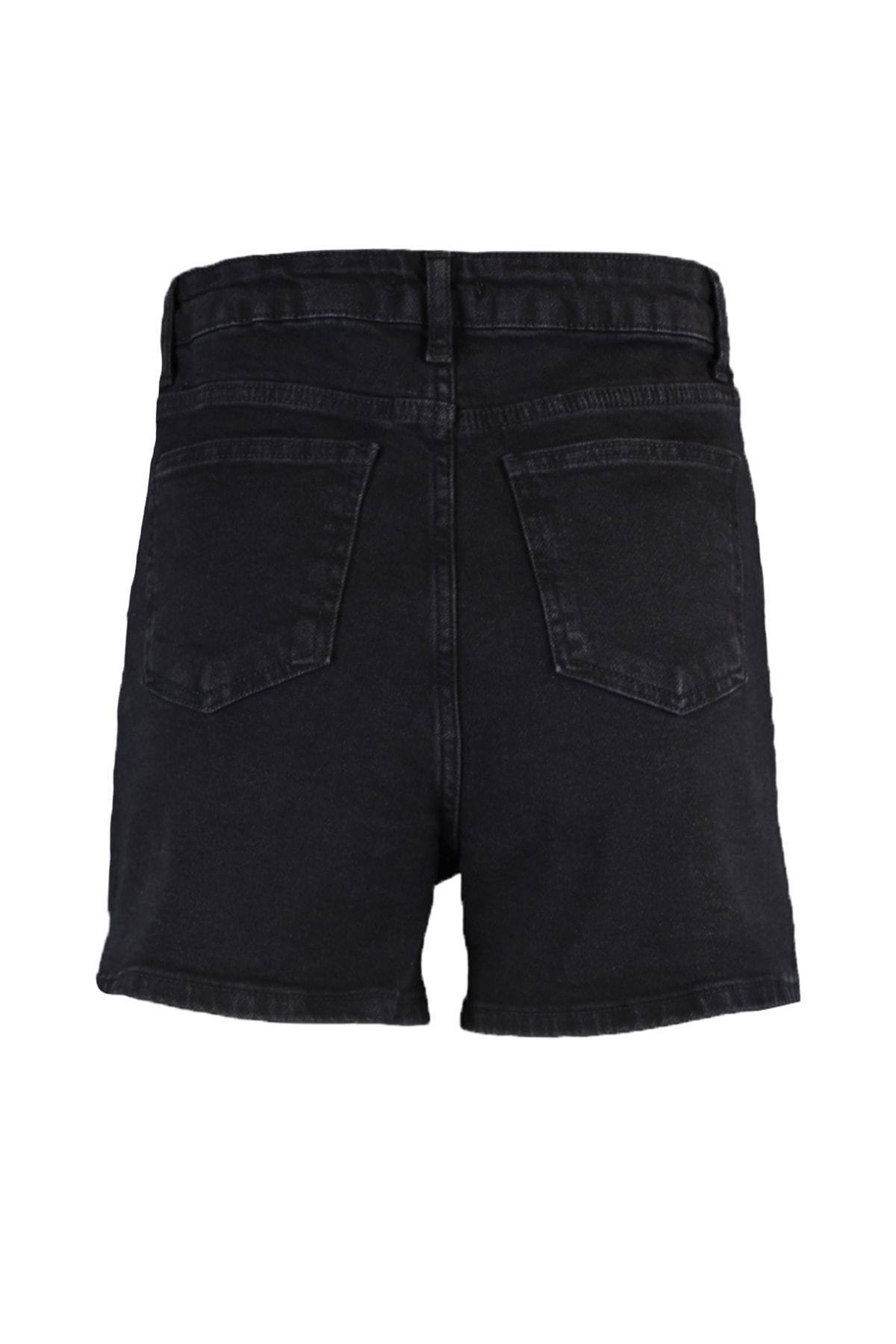 Black High Waist Shorts, , large image number 6