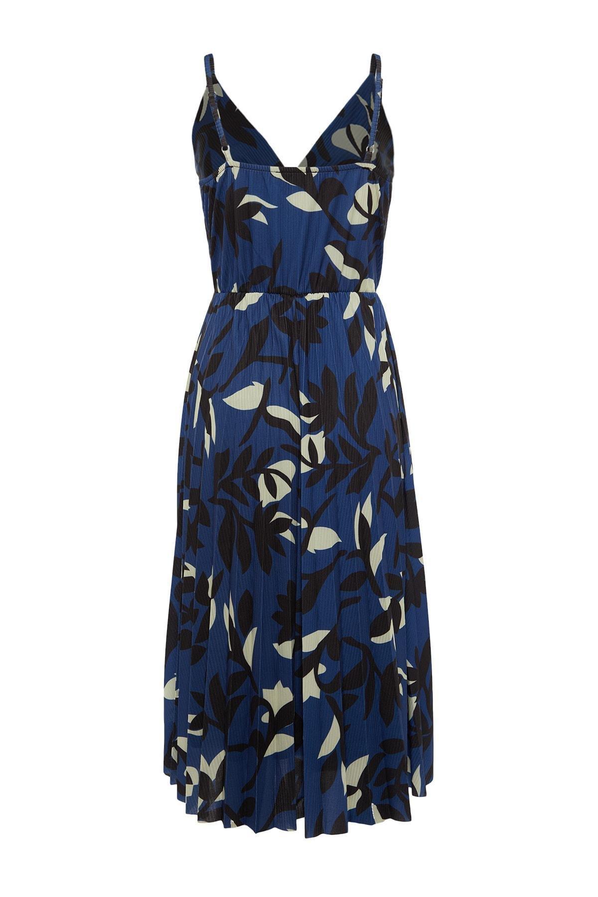 Multicolour Floral Patterned Pleated Dress, , large image number 7