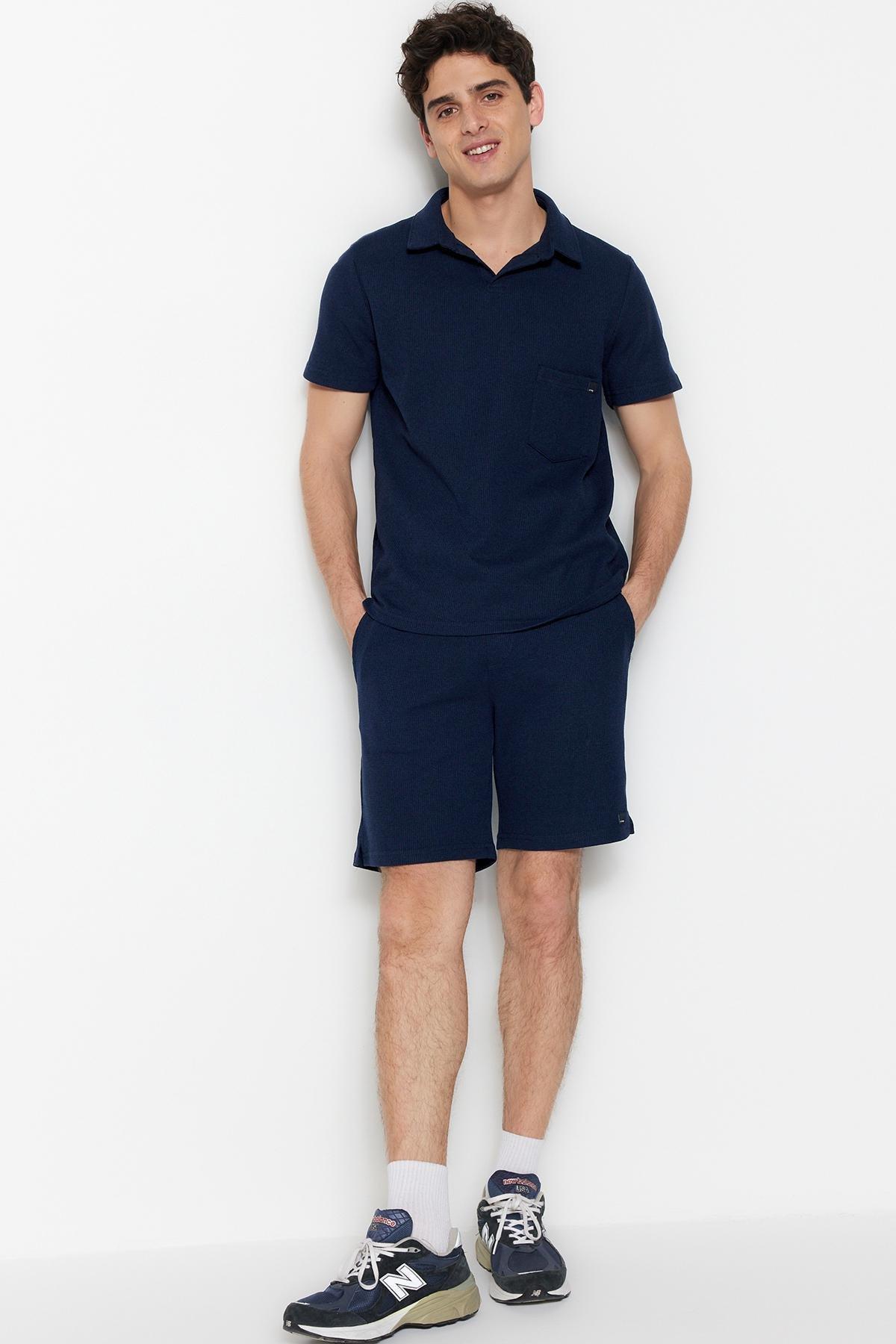 Navy Polo Neck Sweatsuit Co-Ord Set, , large image number 0