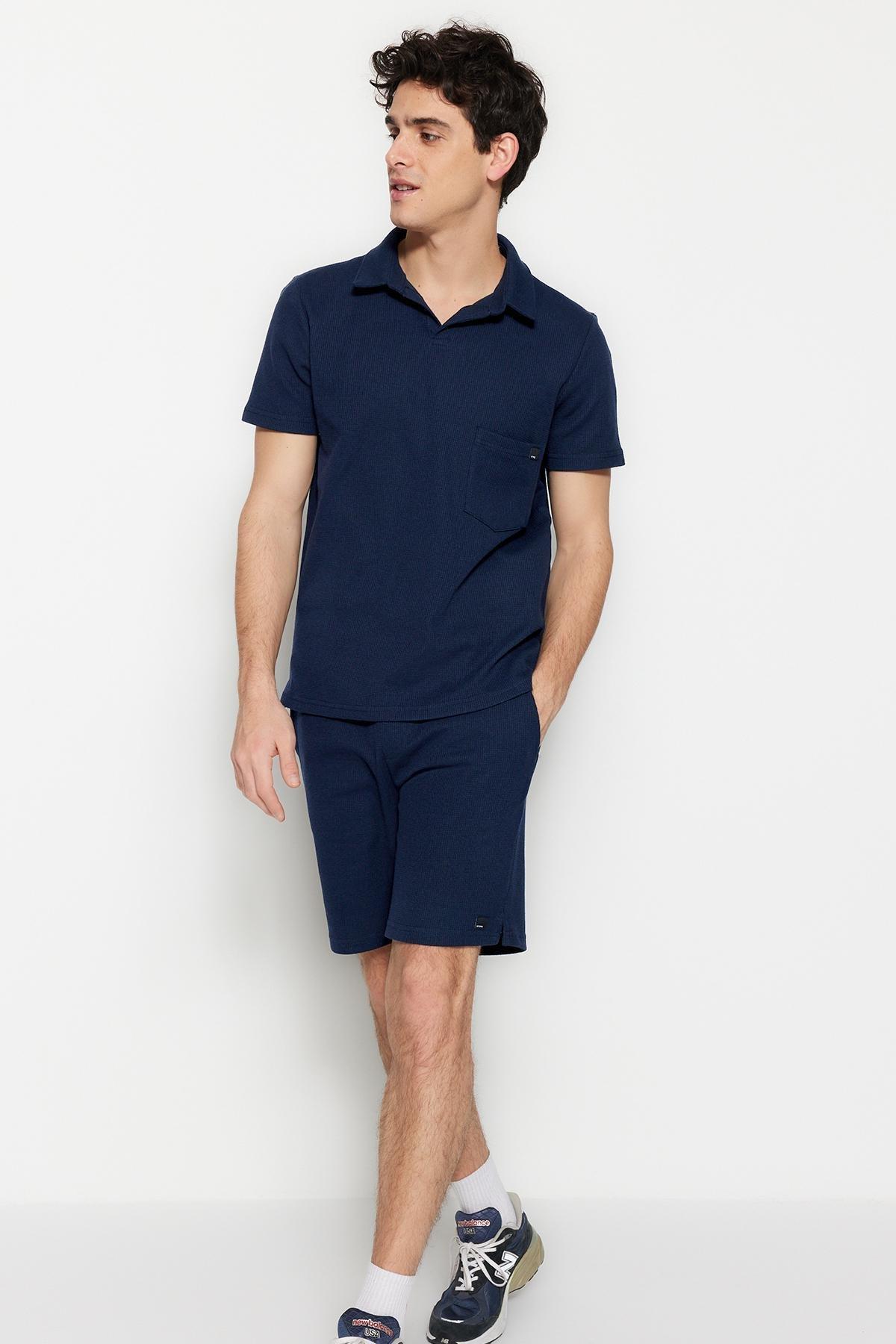 Navy Polo Neck Sweatsuit Co-Ord Set, , large image number 1