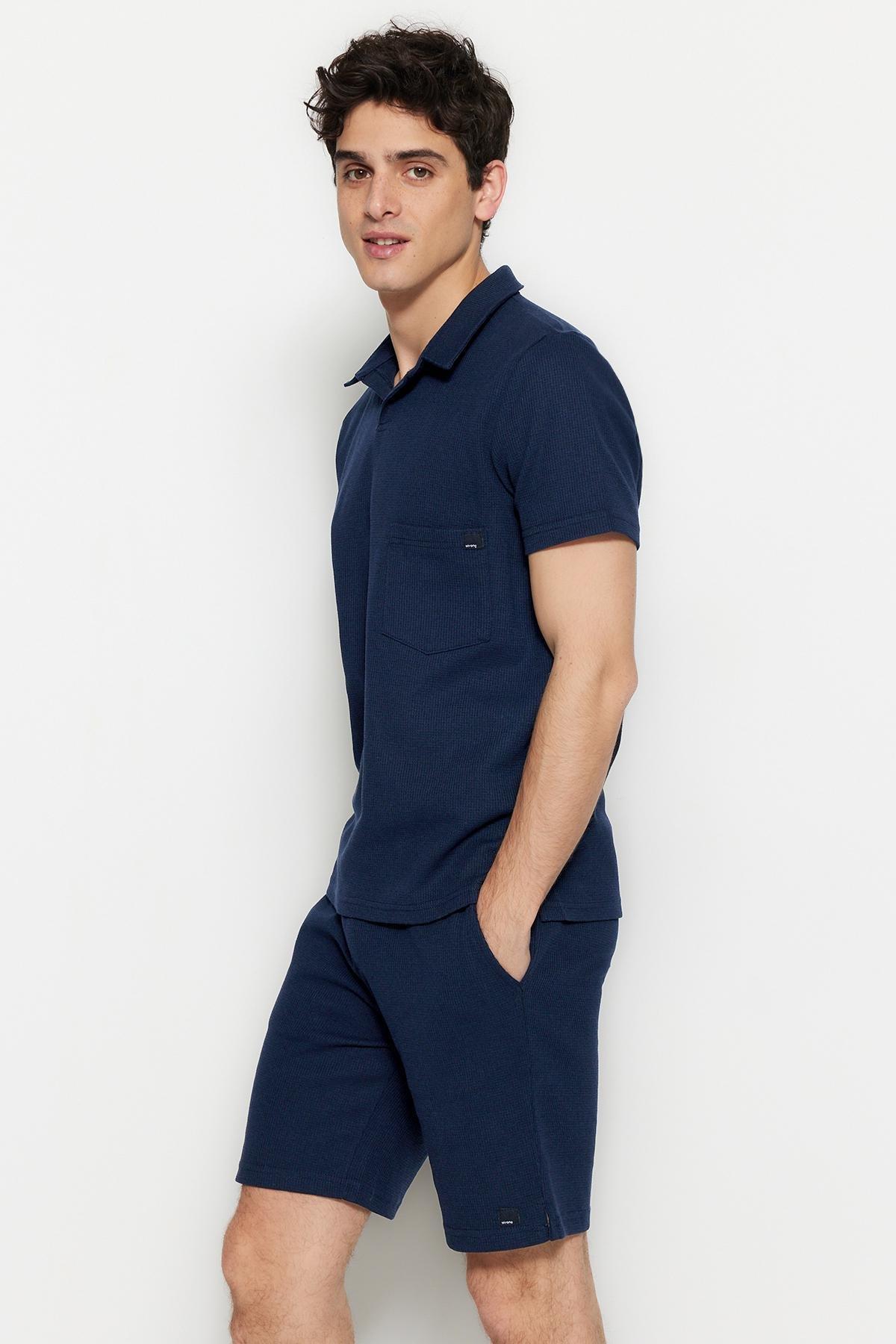Navy Polo Neck Sweatsuit Co-Ord Set, , large image number 2