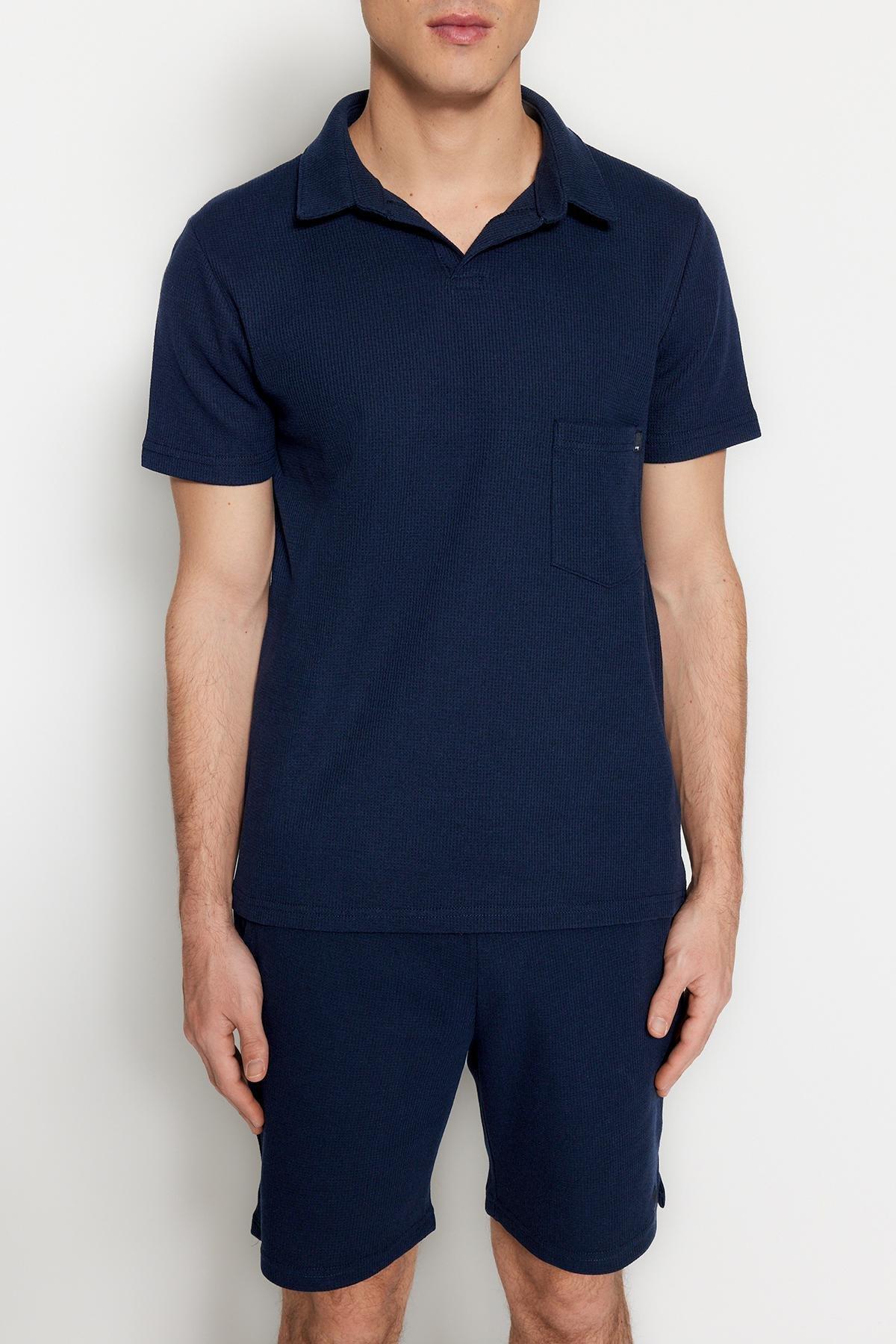 Navy Polo Neck Sweatsuit Co-Ord Set, , large image number 3