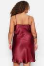 Trendyol - Burgundy Shift Plus Size Nightgown