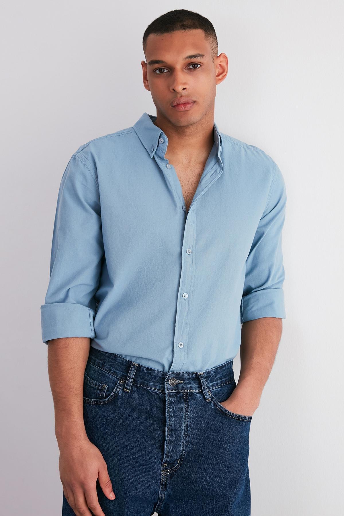 Blue Fitted Shirt, , large image number 0